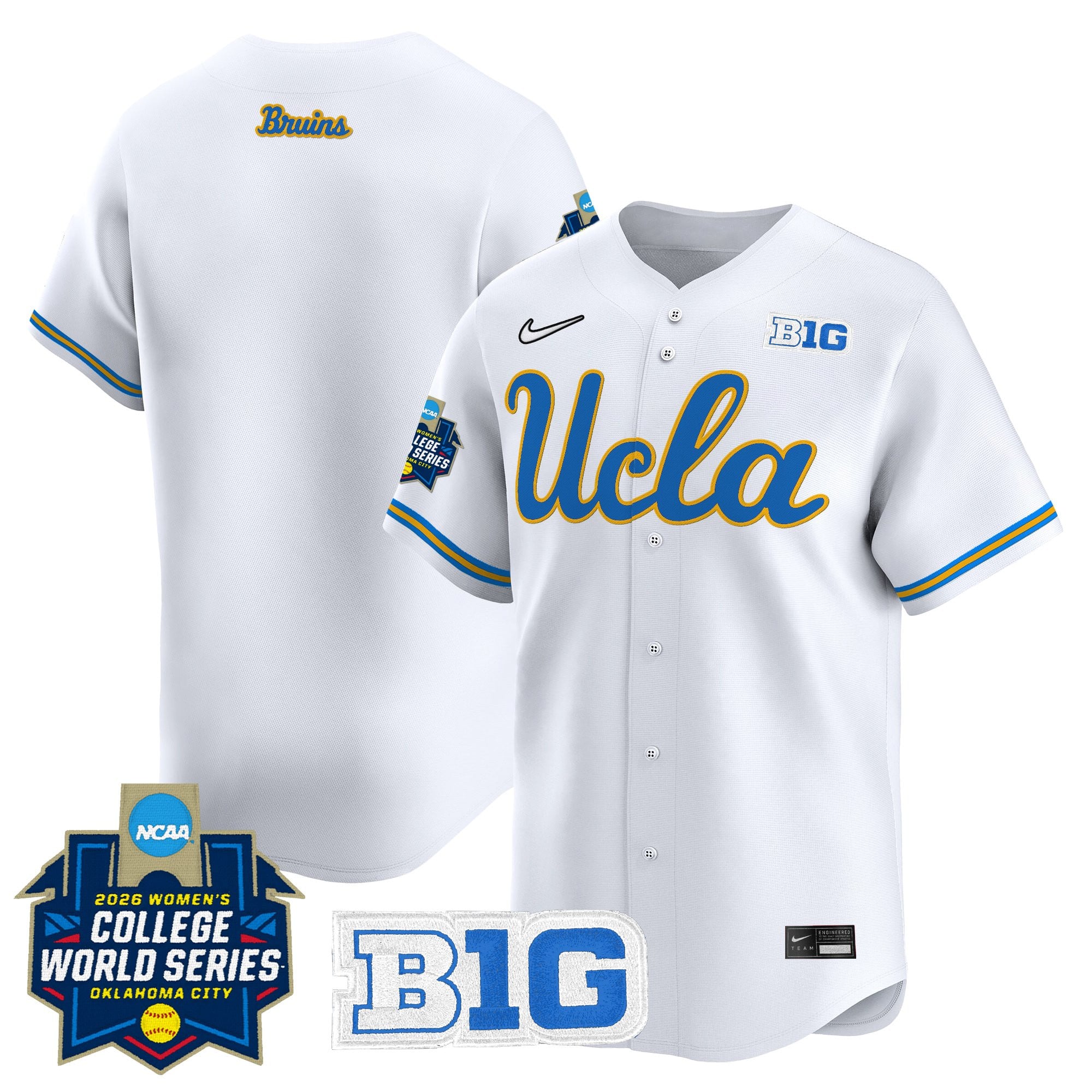 Men's Size - UCLA Bruins Softball 2026 World Series (WCWS) Vapor Premier Limited Jersey - All Stitched