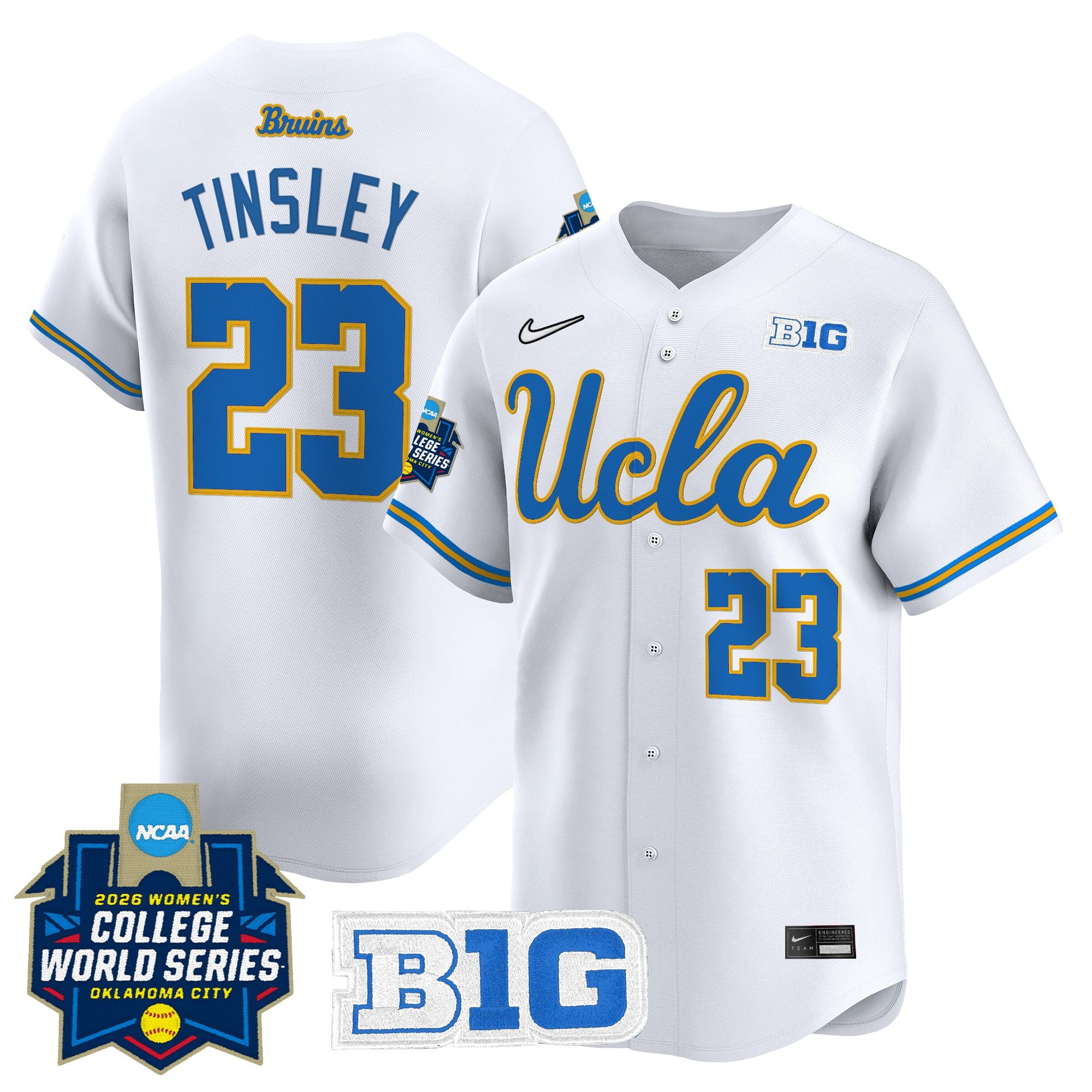 Men's Size - UCLA Bruins Softball 2026 World Series (WCWS) Vapor Premier Limited Jersey - All Stitched