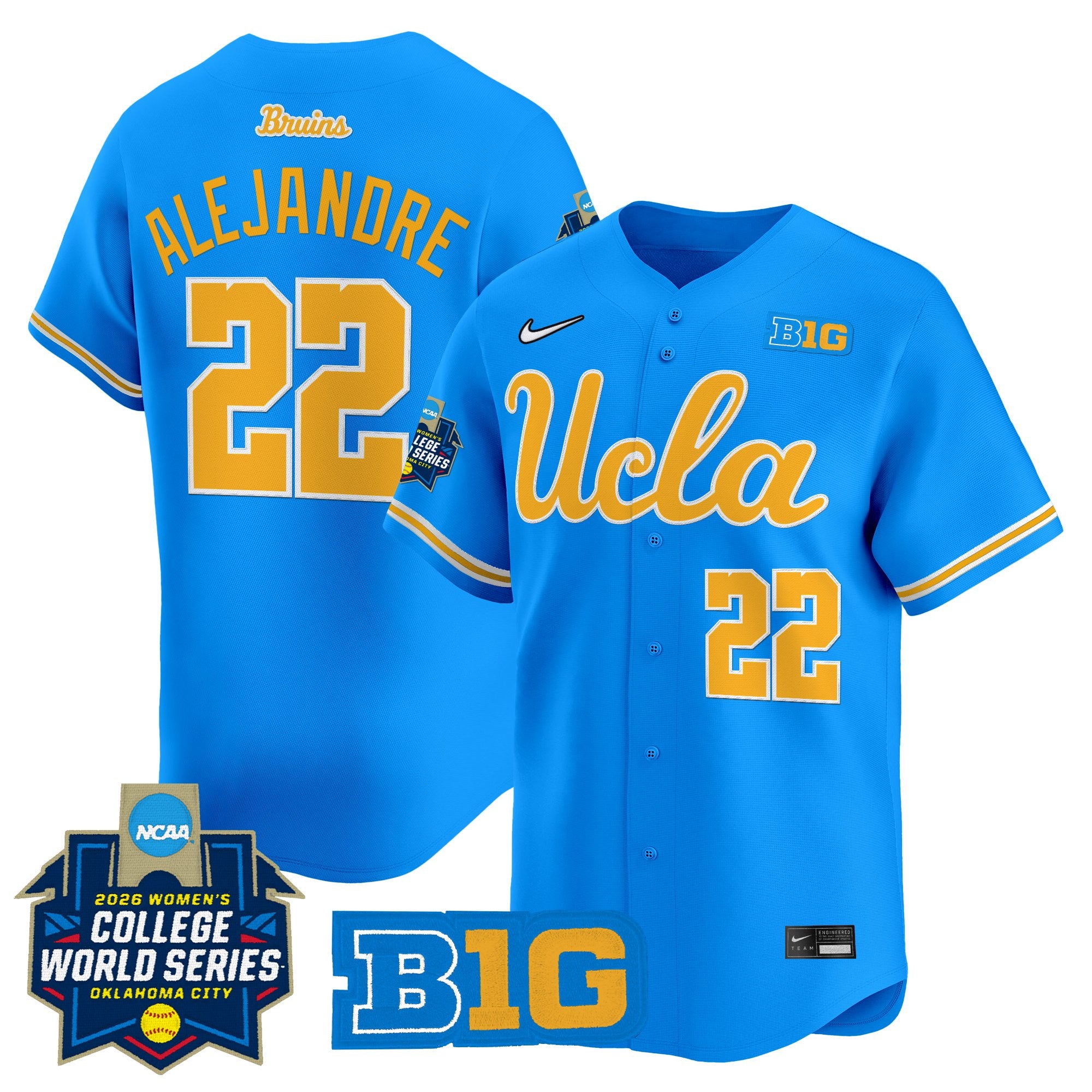 Men's Size - UCLA Bruins Softball 2026 World Series (WCWS) Vapor Premier Limited Jersey - All Stitched