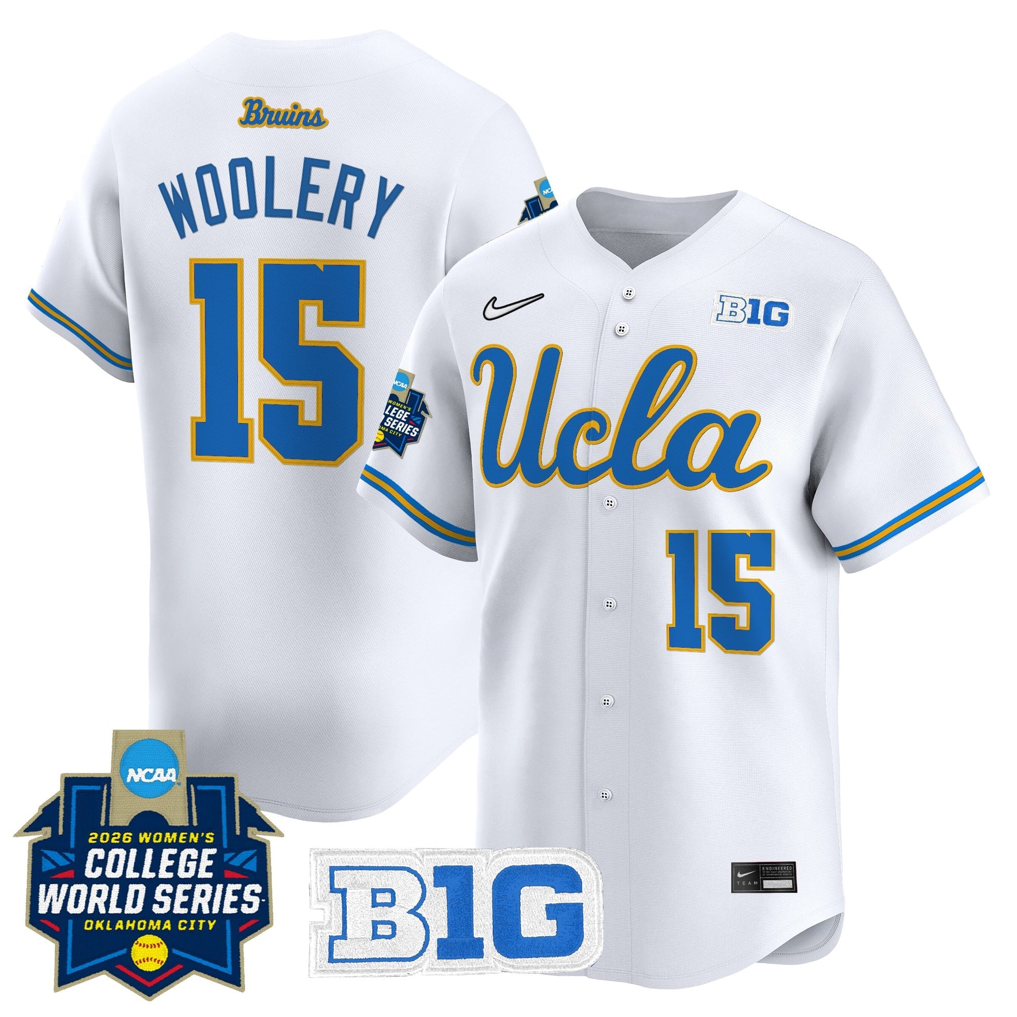 Men's Size - UCLA Bruins Softball 2026 World Series (WCWS) Vapor Premier Limited Jersey - All Stitched