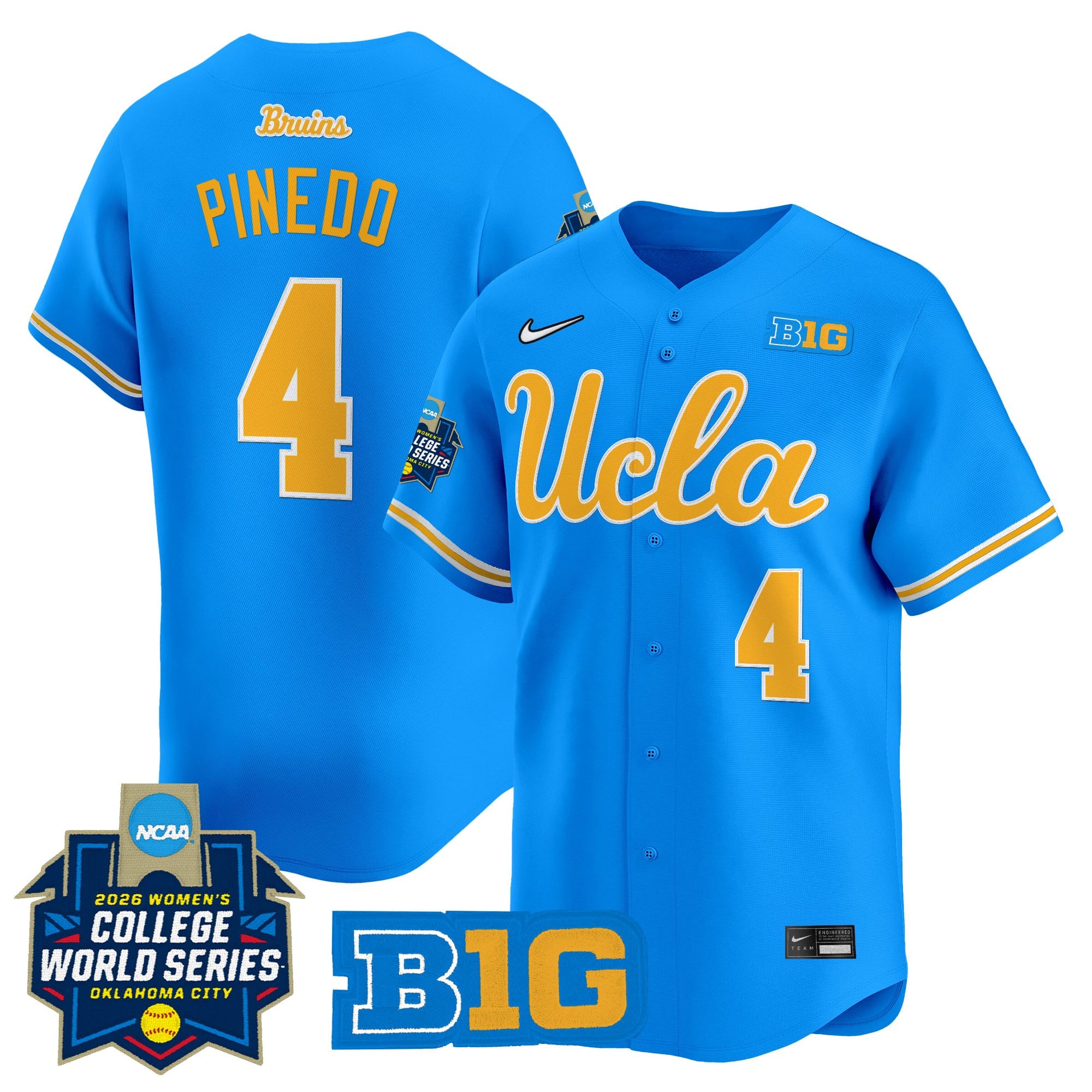 Men's Size - UCLA Bruins Softball 2026 World Series (WCWS) Vapor Premier Limited Jersey - All Stitched