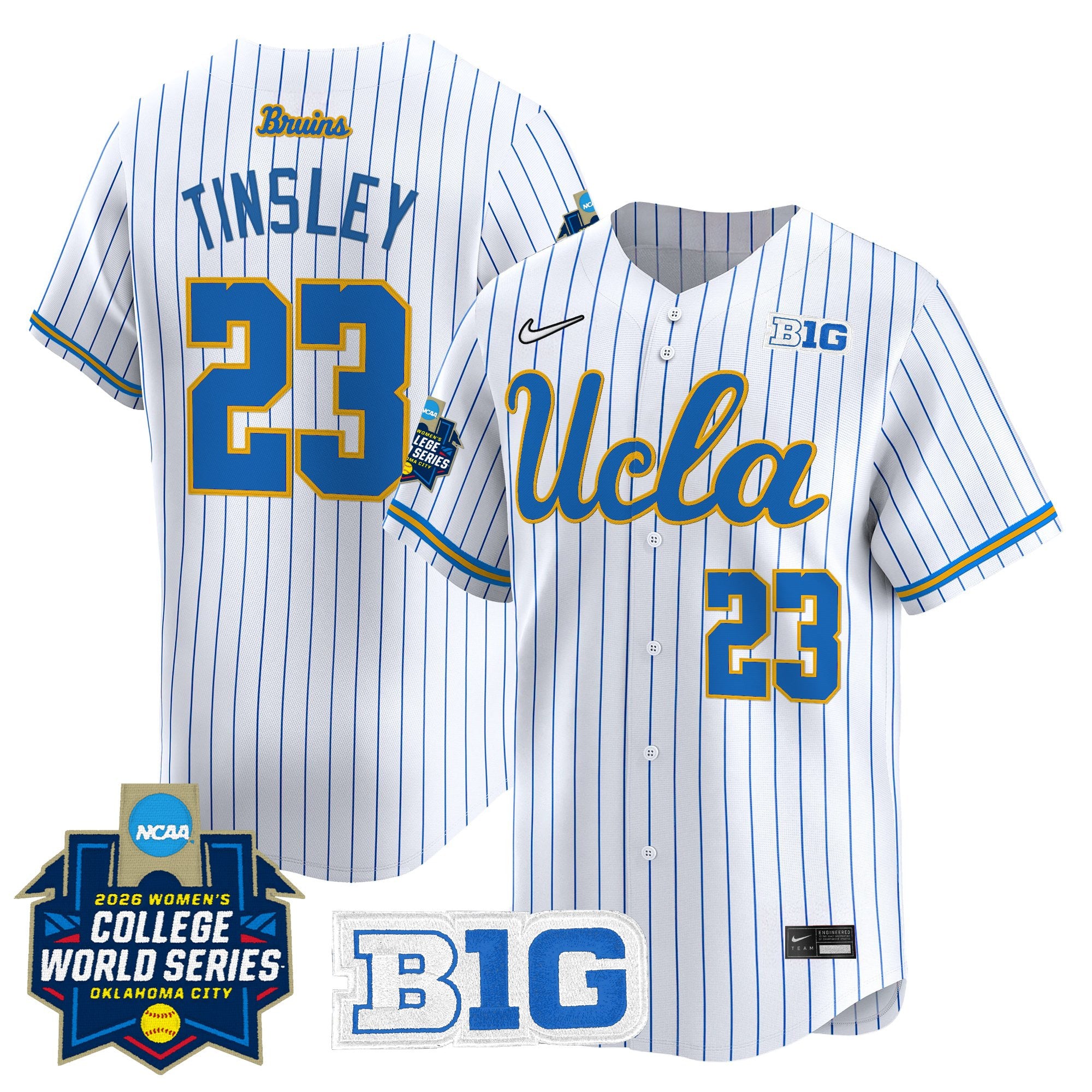 Men's Size - UCLA Bruins Softball 2026 World Series (WCWS) Vapor Premier Limited Jersey - All Stitched