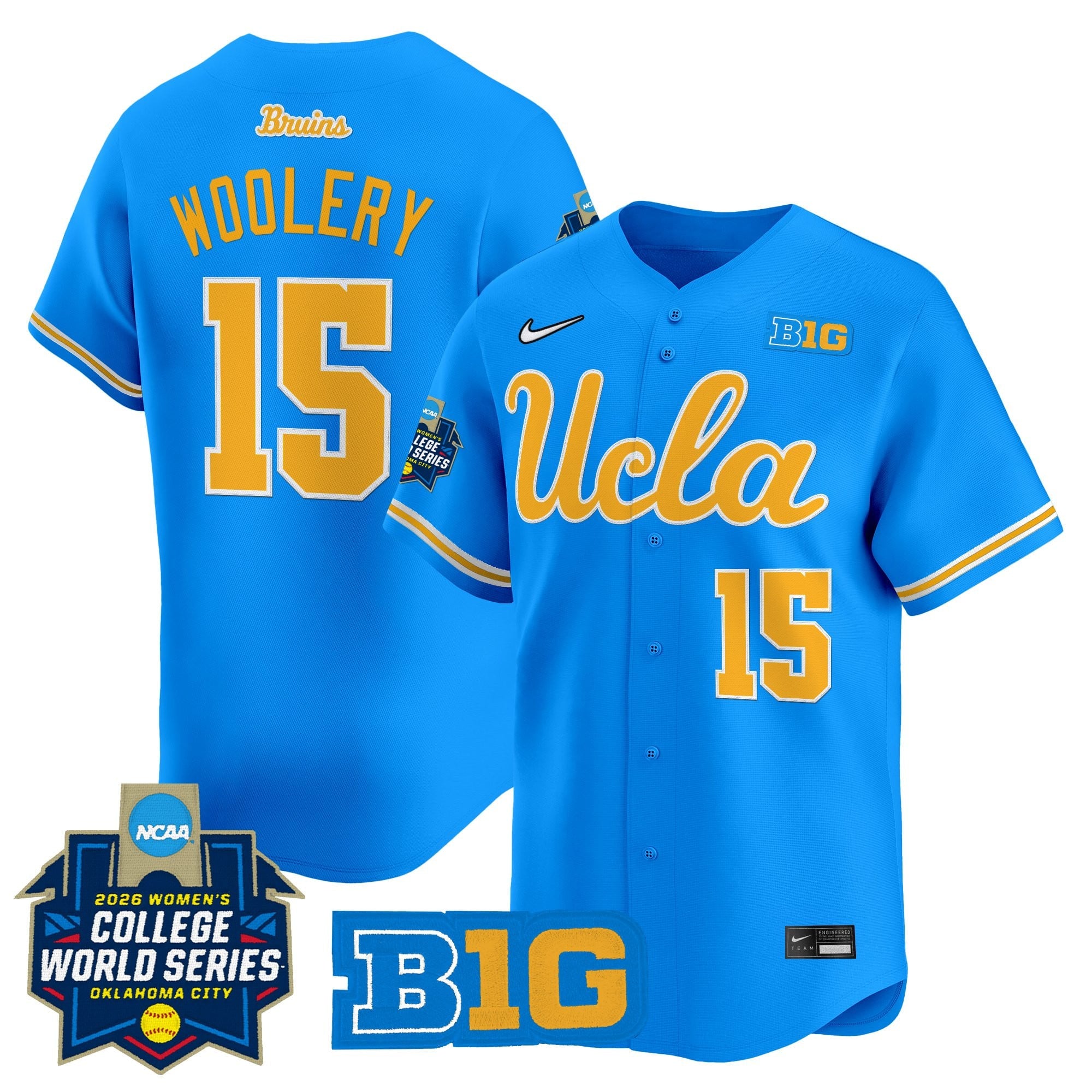 Men's Size - UCLA Bruins Softball 2026 World Series (WCWS) Vapor Premier Limited Jersey - All Stitched