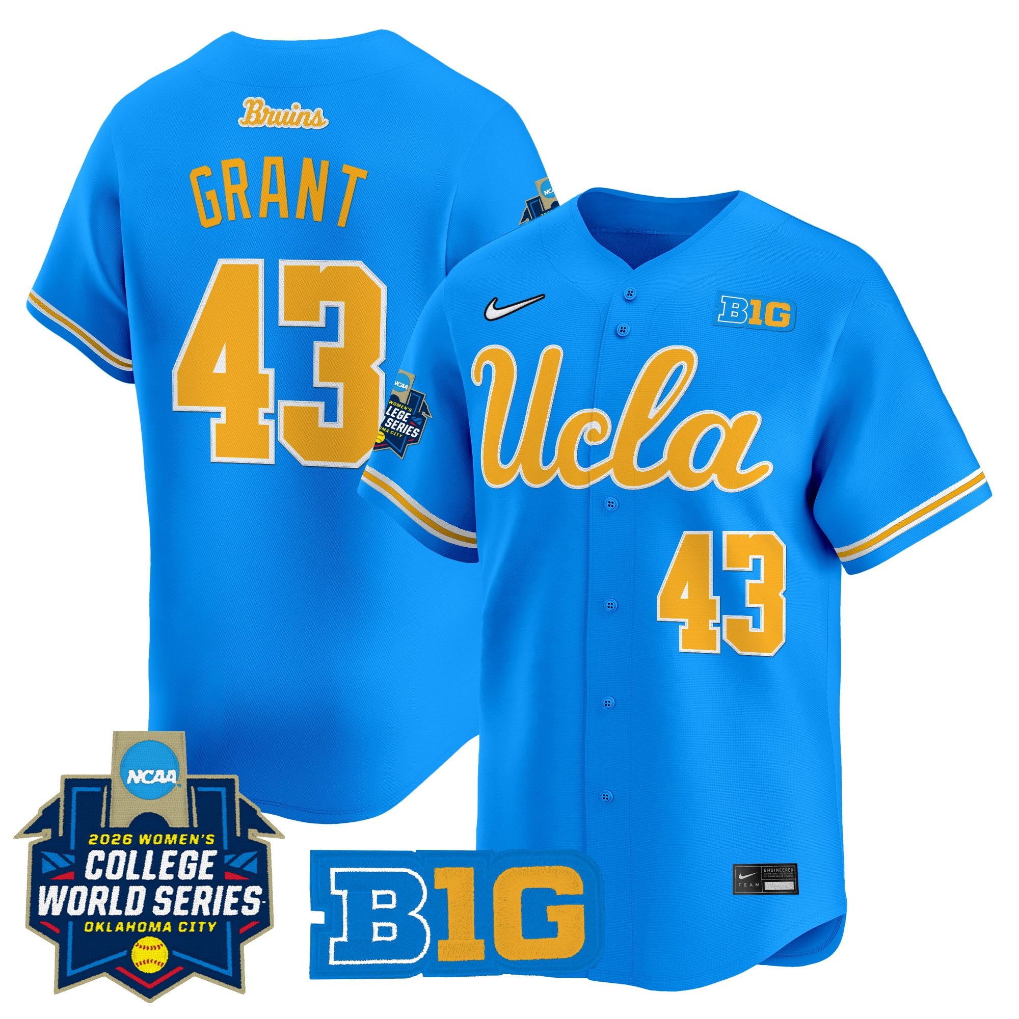 Men's Size - UCLA Bruins Softball 2026 World Series (WCWS) Vapor Premier Limited Jersey - All Stitched