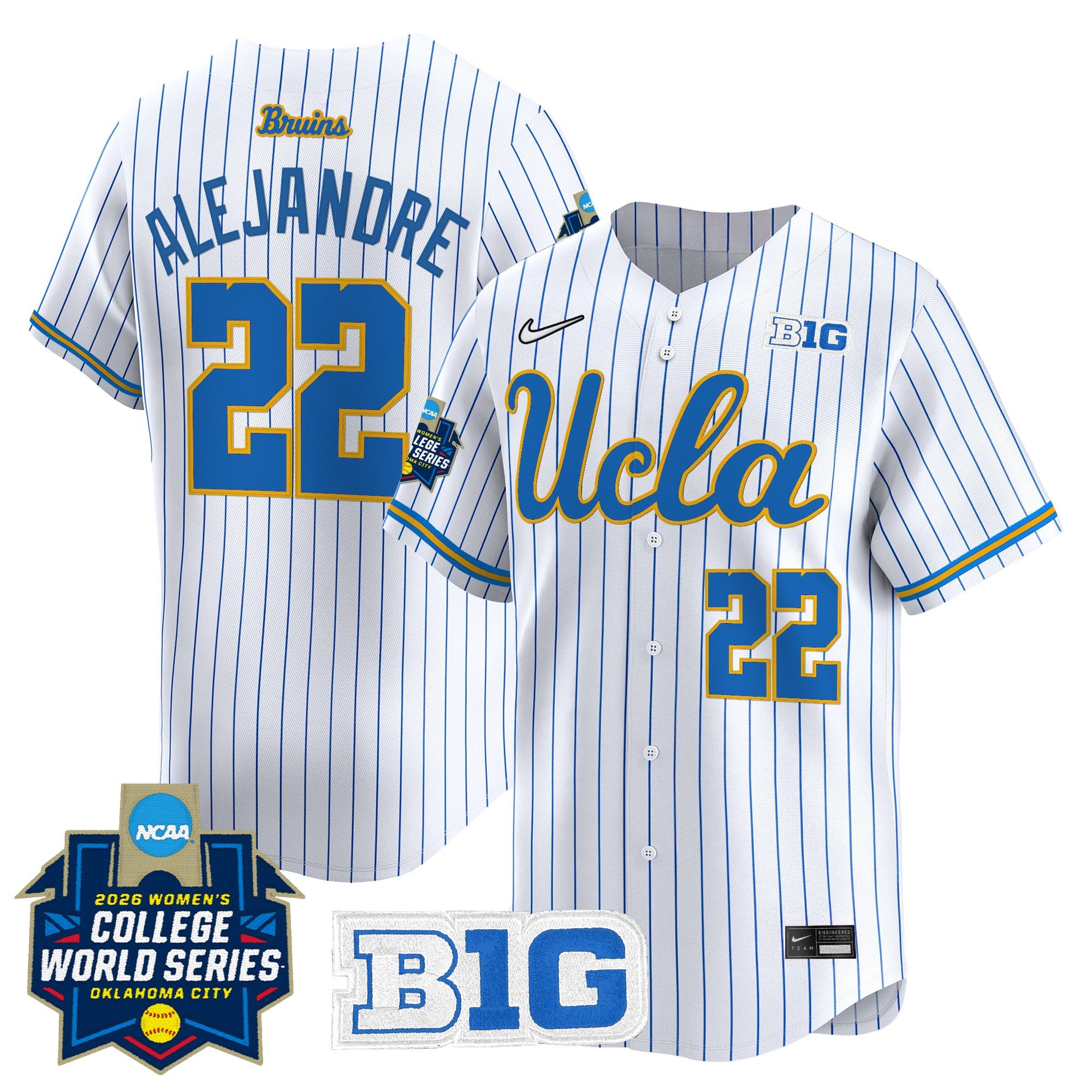 Men's Size - UCLA Bruins Softball 2026 World Series (WCWS) Vapor Premier Limited Jersey - All Stitched
