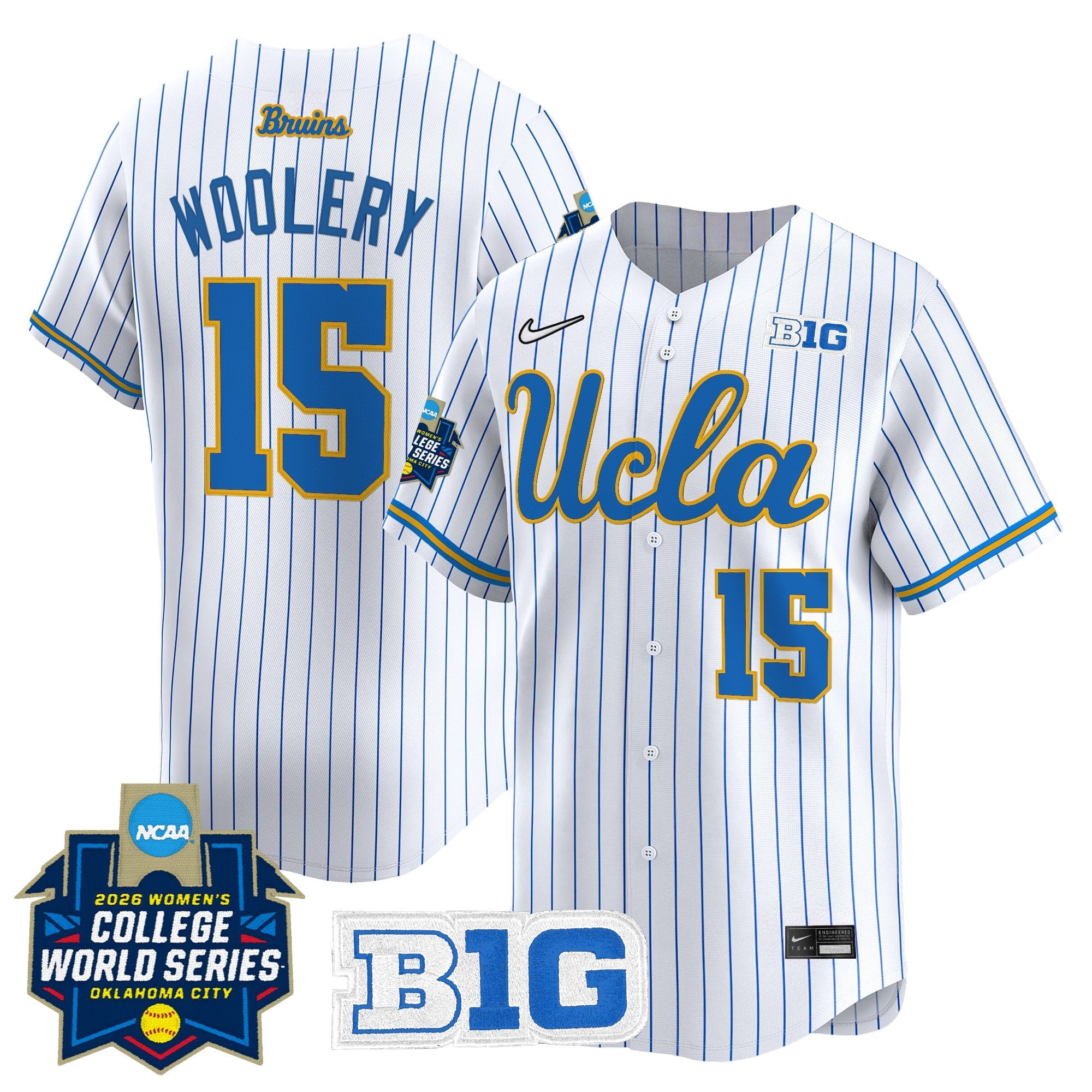 Men's Size - UCLA Bruins Softball 2026 World Series (WCWS) Vapor Premier Limited Jersey - All Stitched