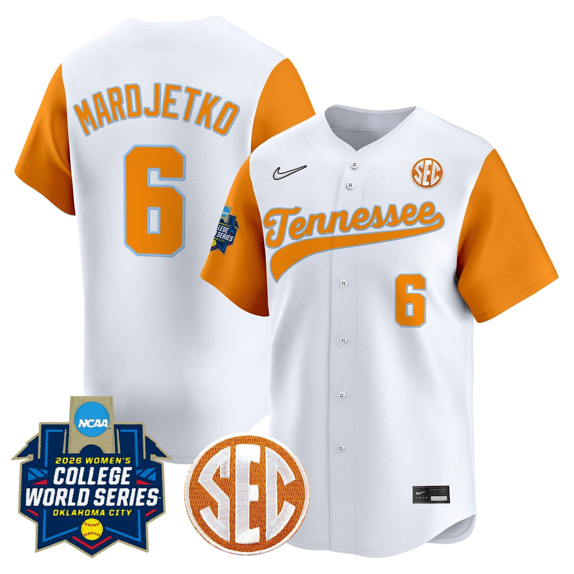 Men's Size - Tennessee Volunteers Softball 2026 World Series (WCWS) Vapor Premier Limited Jersey - All Stitched