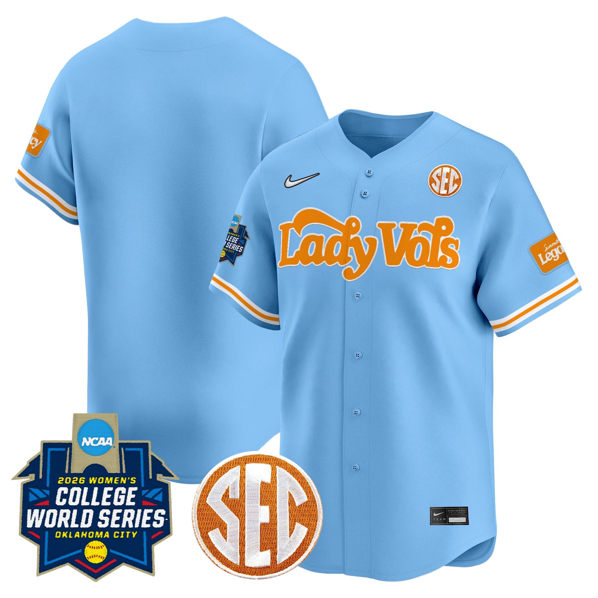 Men's Size - Tennessee Volunteers Softball 2026 World Series (WCWS) Vapor Premier Limited Jersey - All Stitched