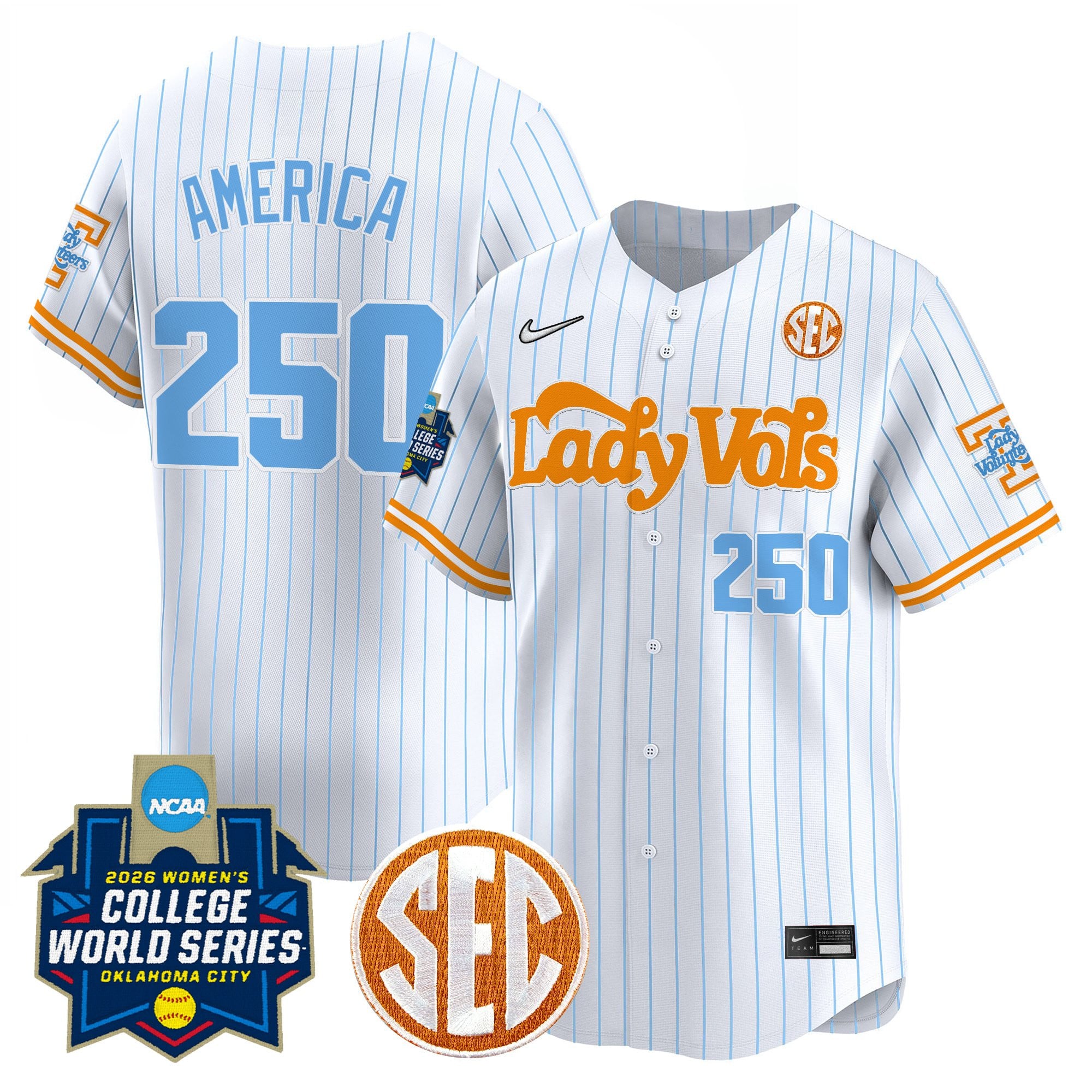 Men's Size - Tennessee Volunteers Softball 2026 World Series (WCWS) Vapor Premier Limited Jersey - All Stitched