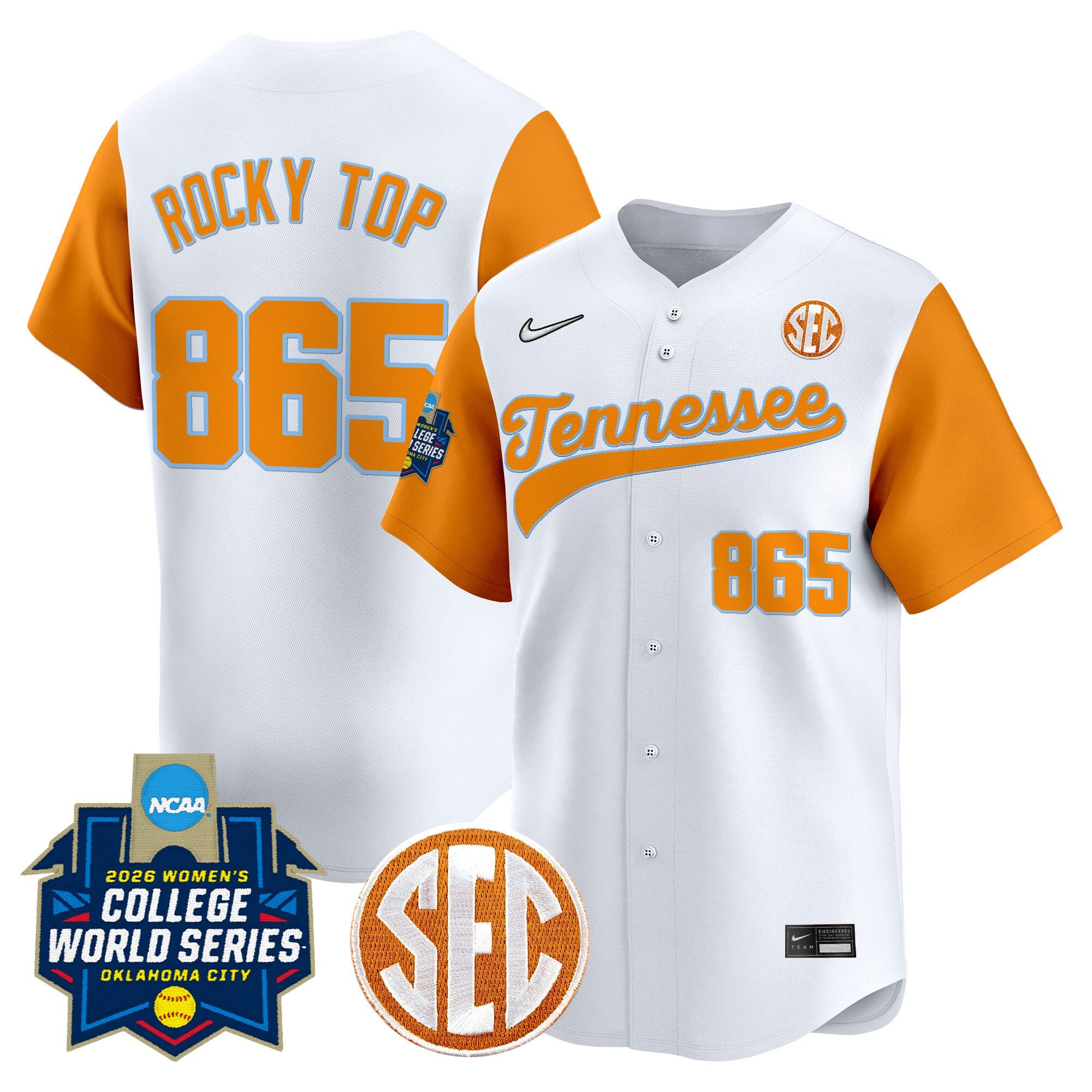 Men's Size - Tennessee Volunteers Softball 2026 World Series (WCWS) Vapor Premier Limited Jersey - All Stitched