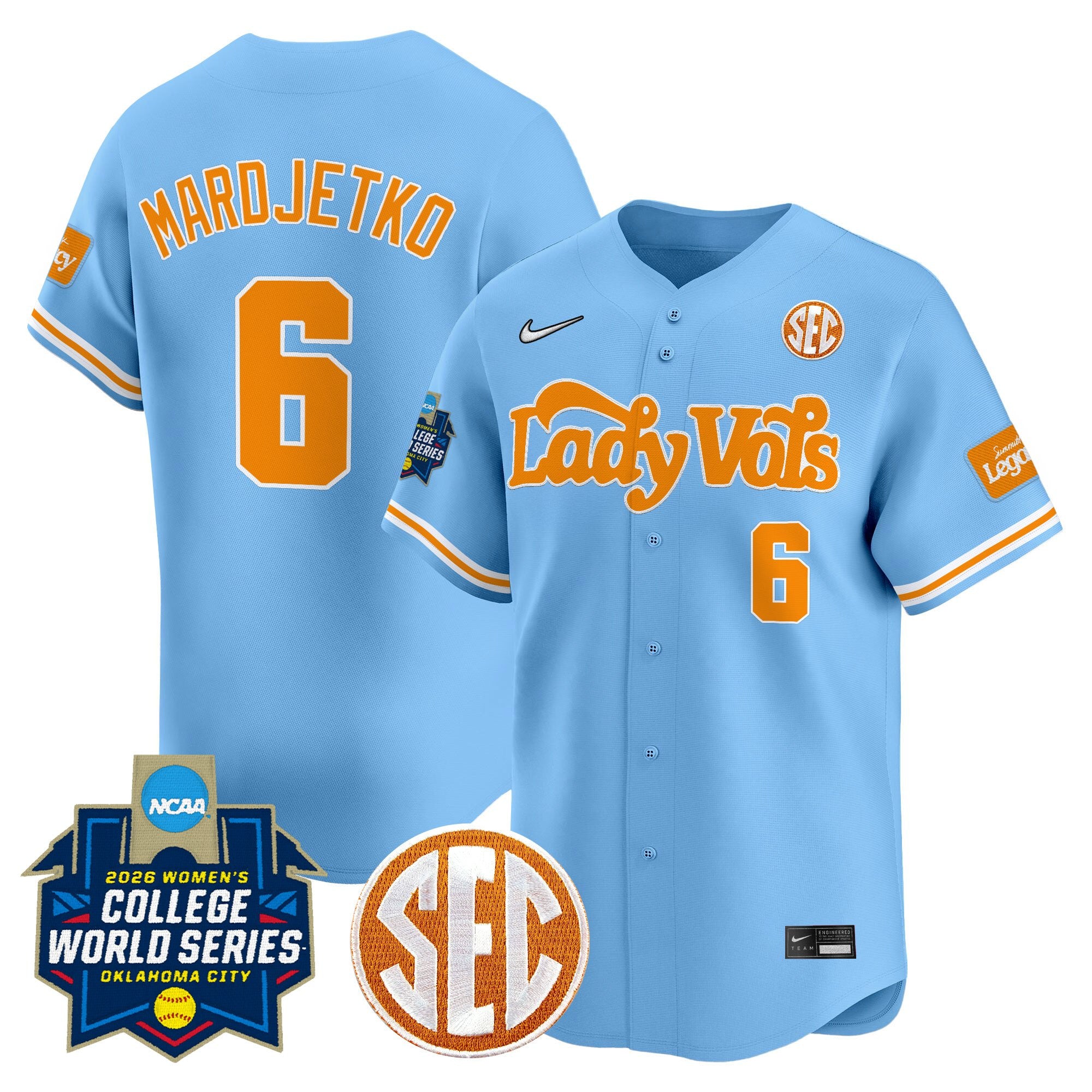Men's Size - Tennessee Volunteers Softball 2026 World Series (WCWS) Vapor Premier Limited Jersey - All Stitched