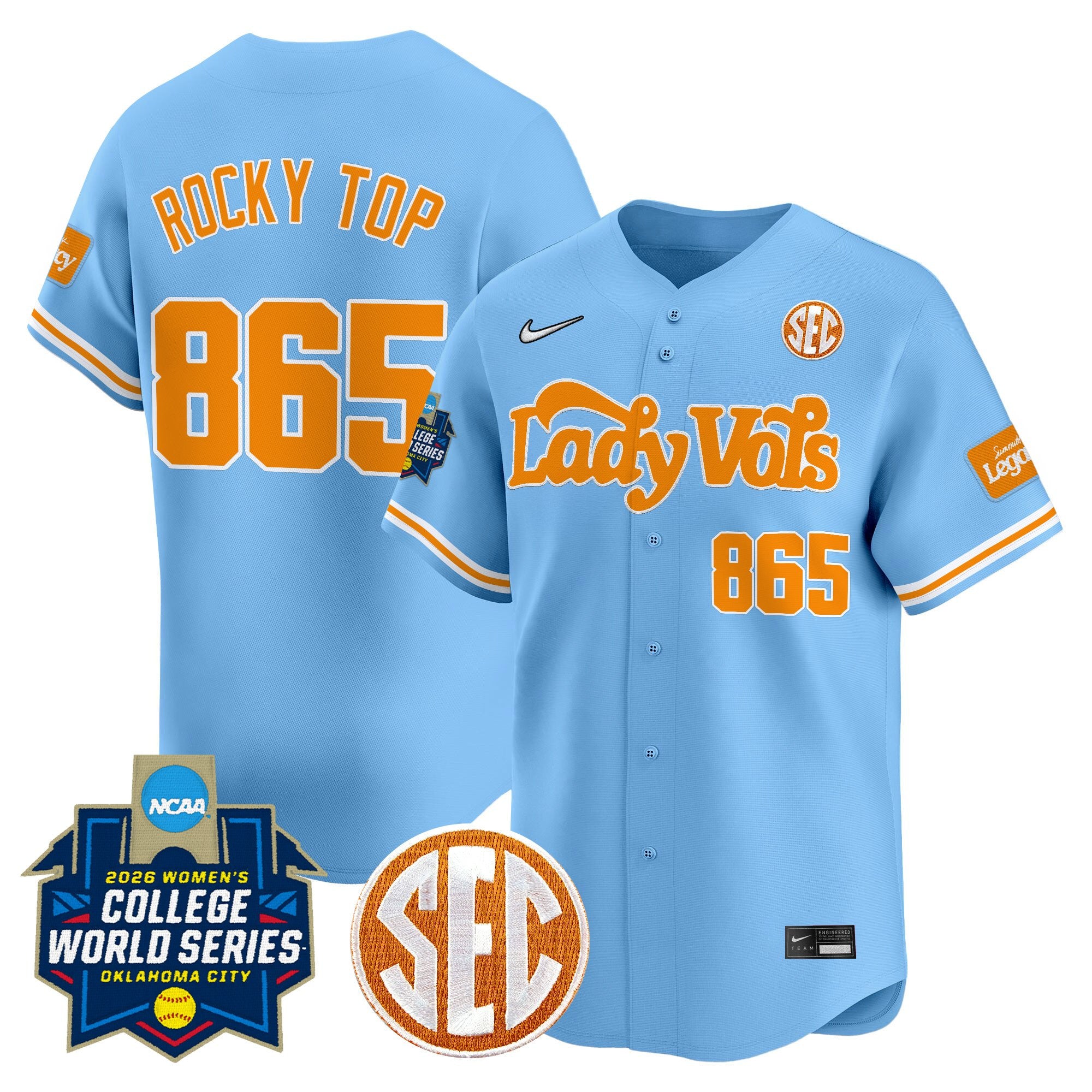 Men's Size - Tennessee Volunteers Softball 2026 World Series (WCWS) Vapor Premier Limited Jersey - All Stitched