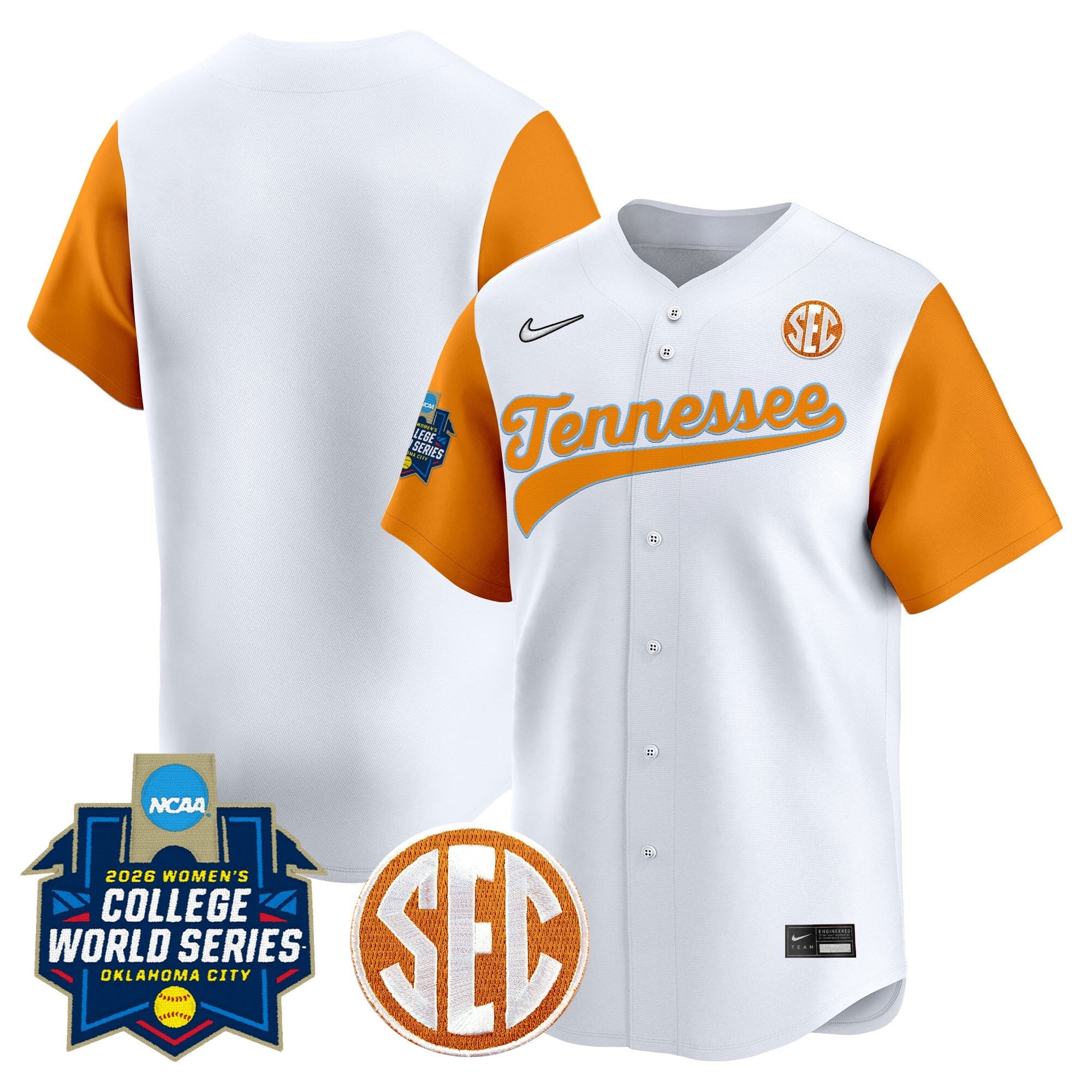 Men's Size - Tennessee Volunteers Softball 2026 World Series (WCWS) Vapor Premier Limited Jersey - All Stitched