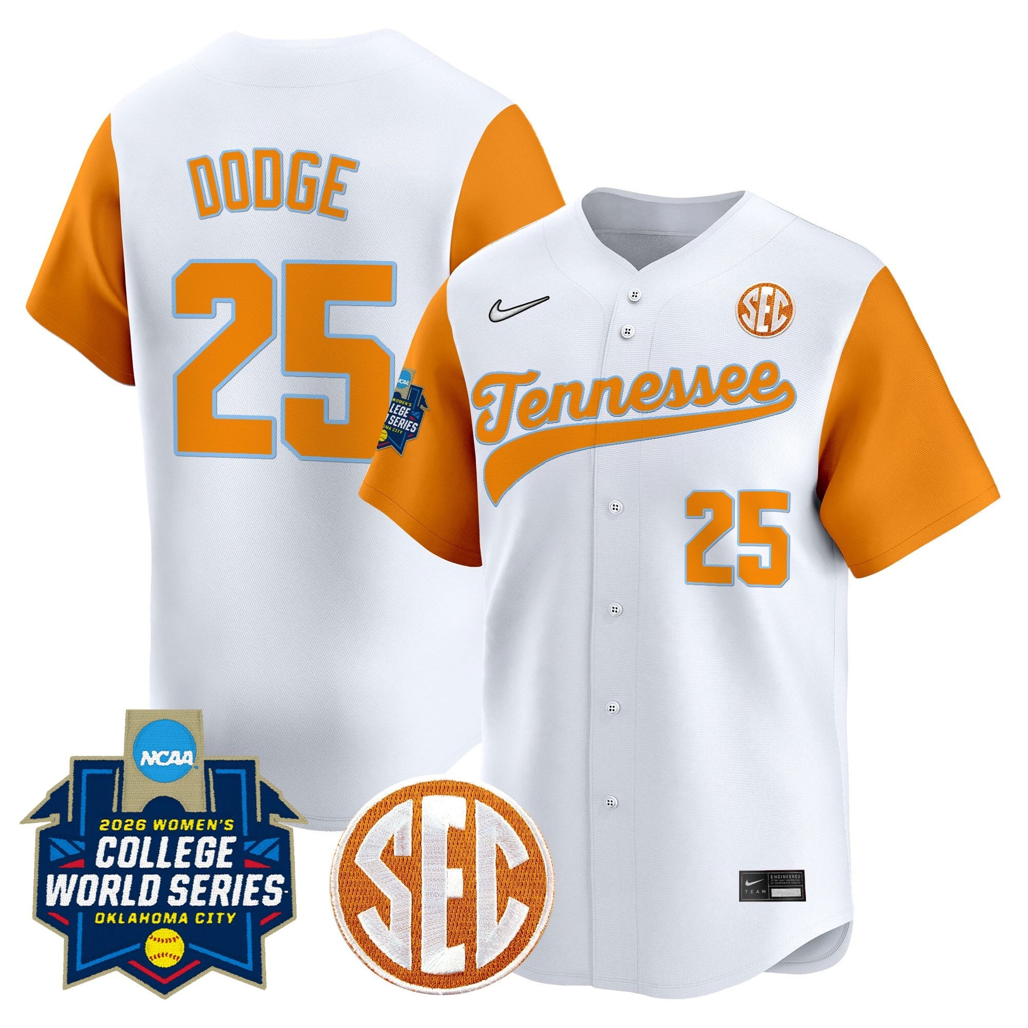 Men's Size - Tennessee Volunteers Softball 2026 World Series (WCWS) Vapor Premier Limited Jersey - All Stitched