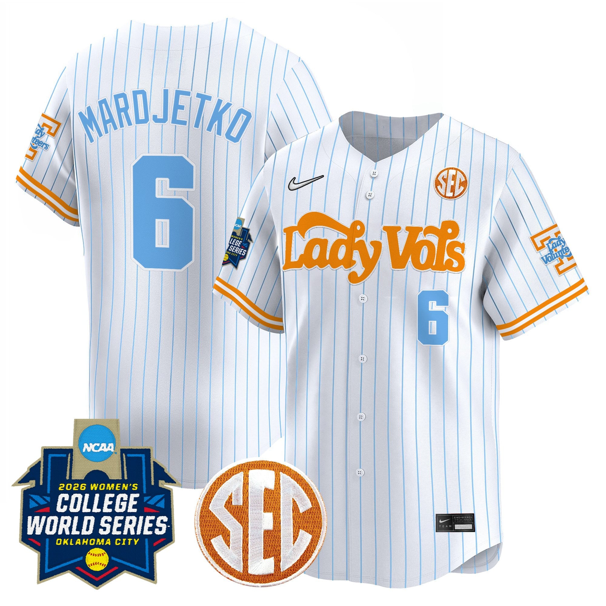Men's Size - Tennessee Volunteers Softball 2026 World Series (WCWS) Vapor Premier Limited Jersey - All Stitched