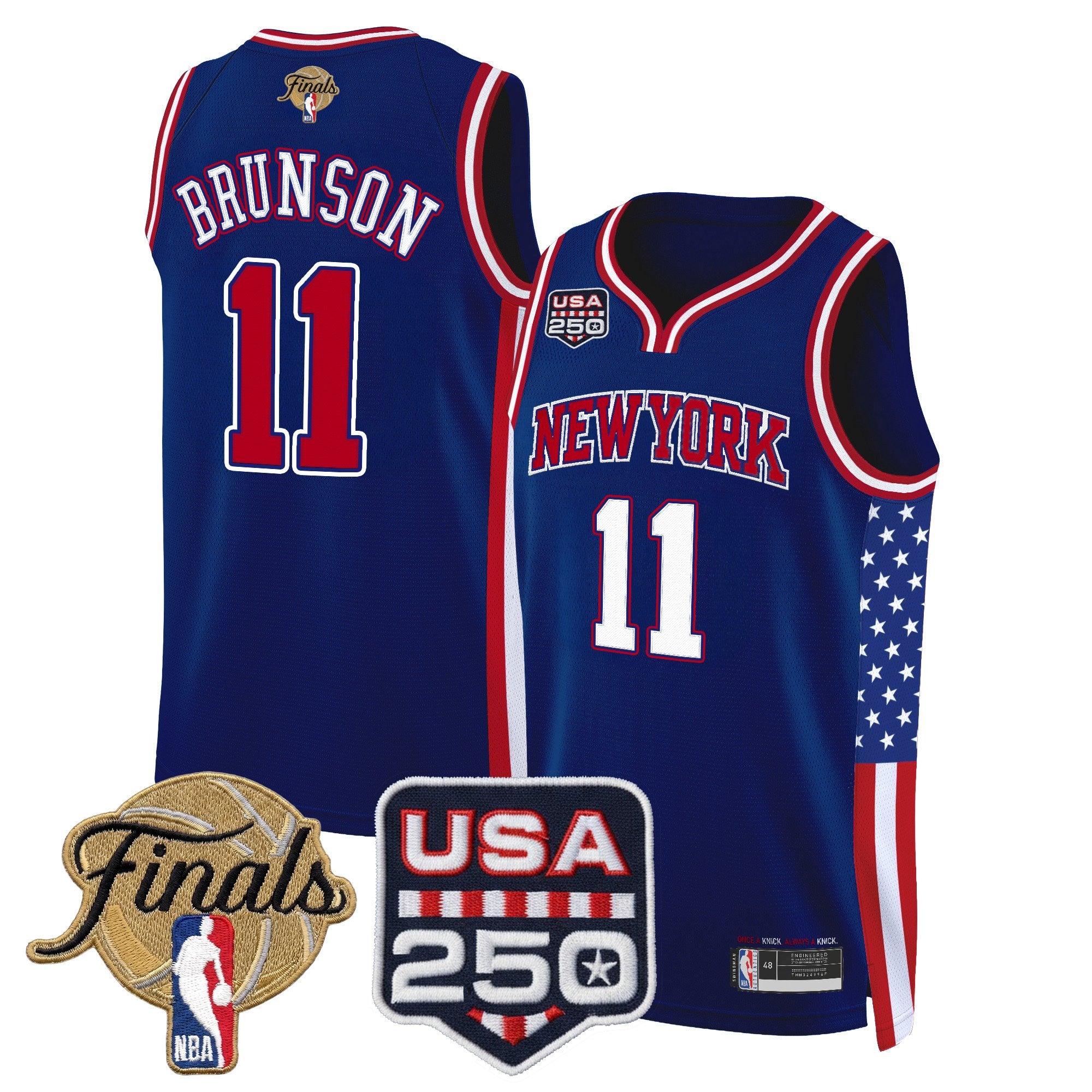 Men's New York Knicks "America 250 Edition" 2026 Finals Patch Swingman Jersey - All Stitched