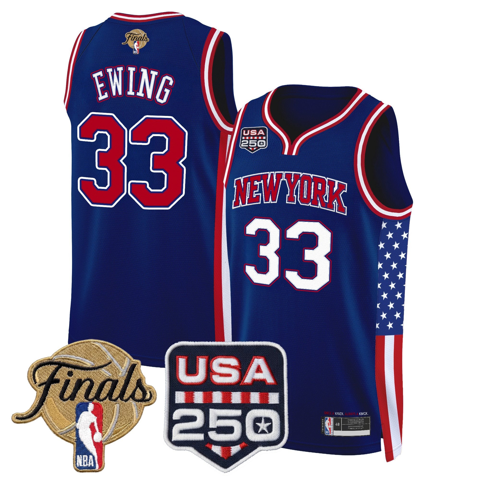 Men's New York Knicks "America 250 Edition" 2026 Finals Patch Swingman Jersey - All Stitched