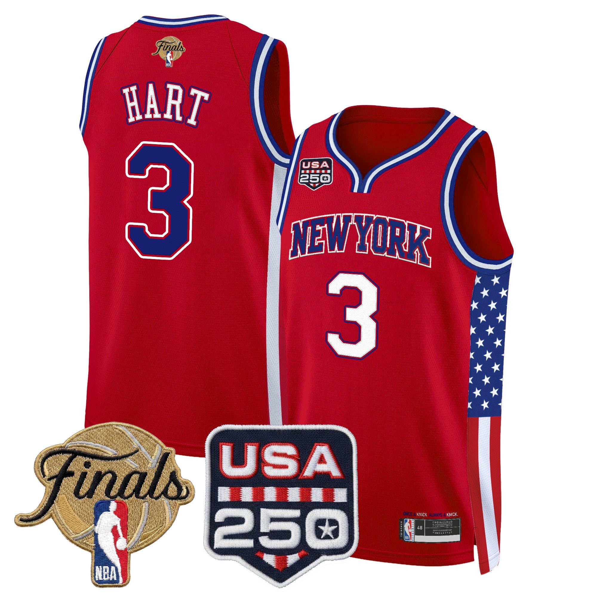 Men's New York Knicks "America 250 Edition" 2026 Finals Patch Swingman Jersey - All Stitched