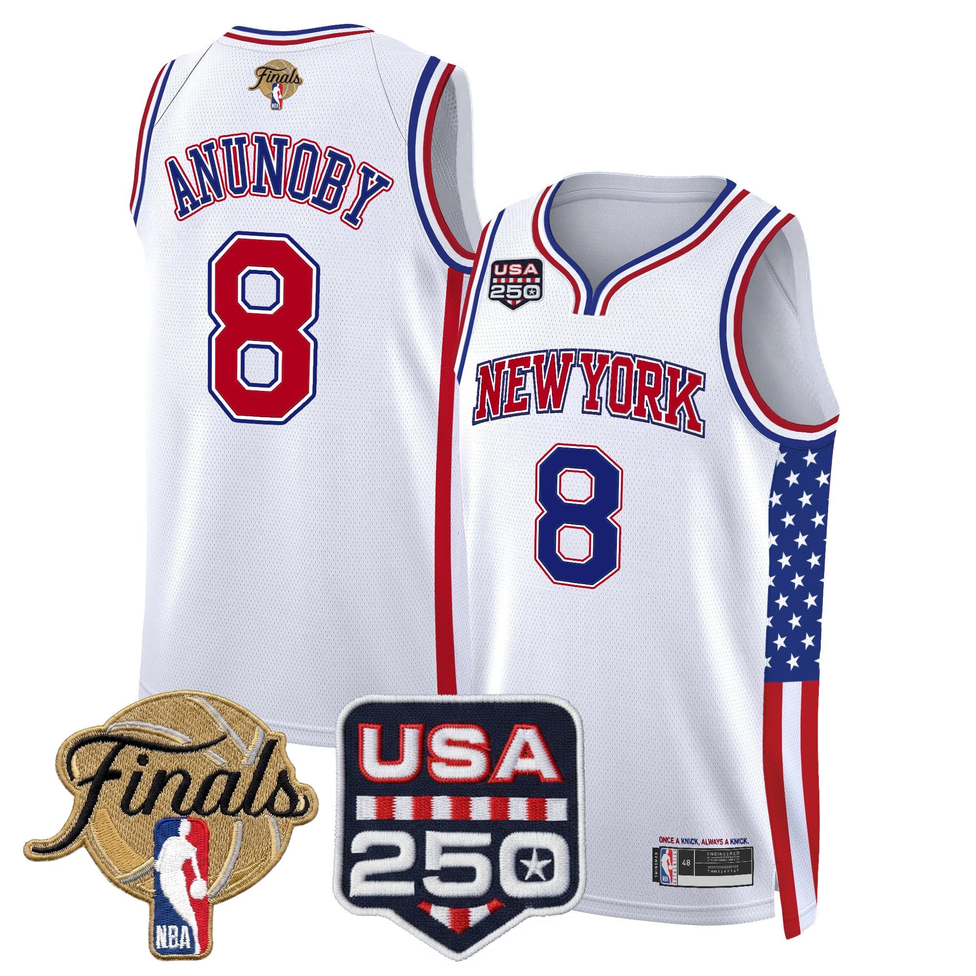 Men's New York Knicks "America 250 Edition" 2026 Finals Patch Swingman Jersey - All Stitched
