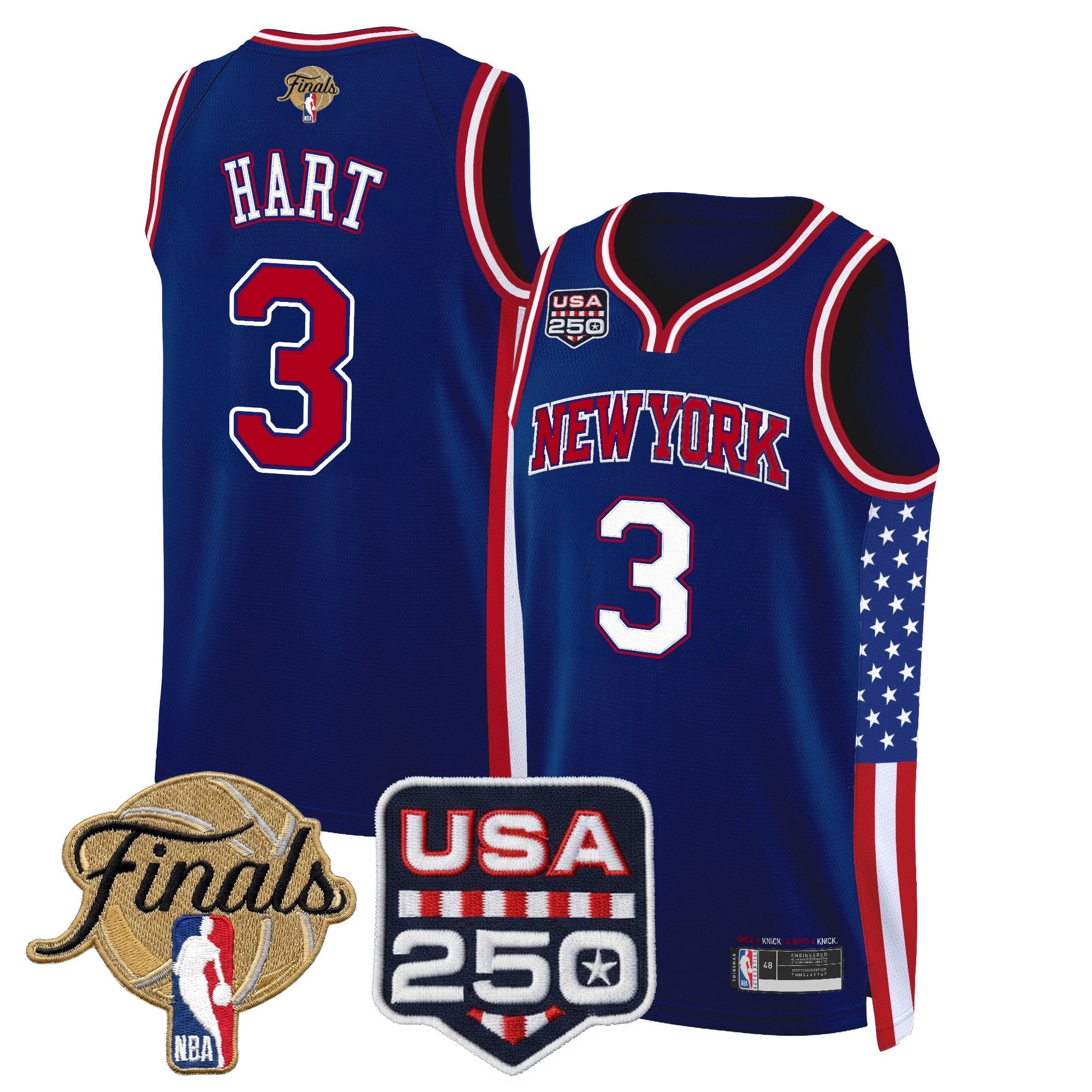 Men's New York Knicks "America 250 Edition" 2026 Finals Patch Swingman Jersey - All Stitched
