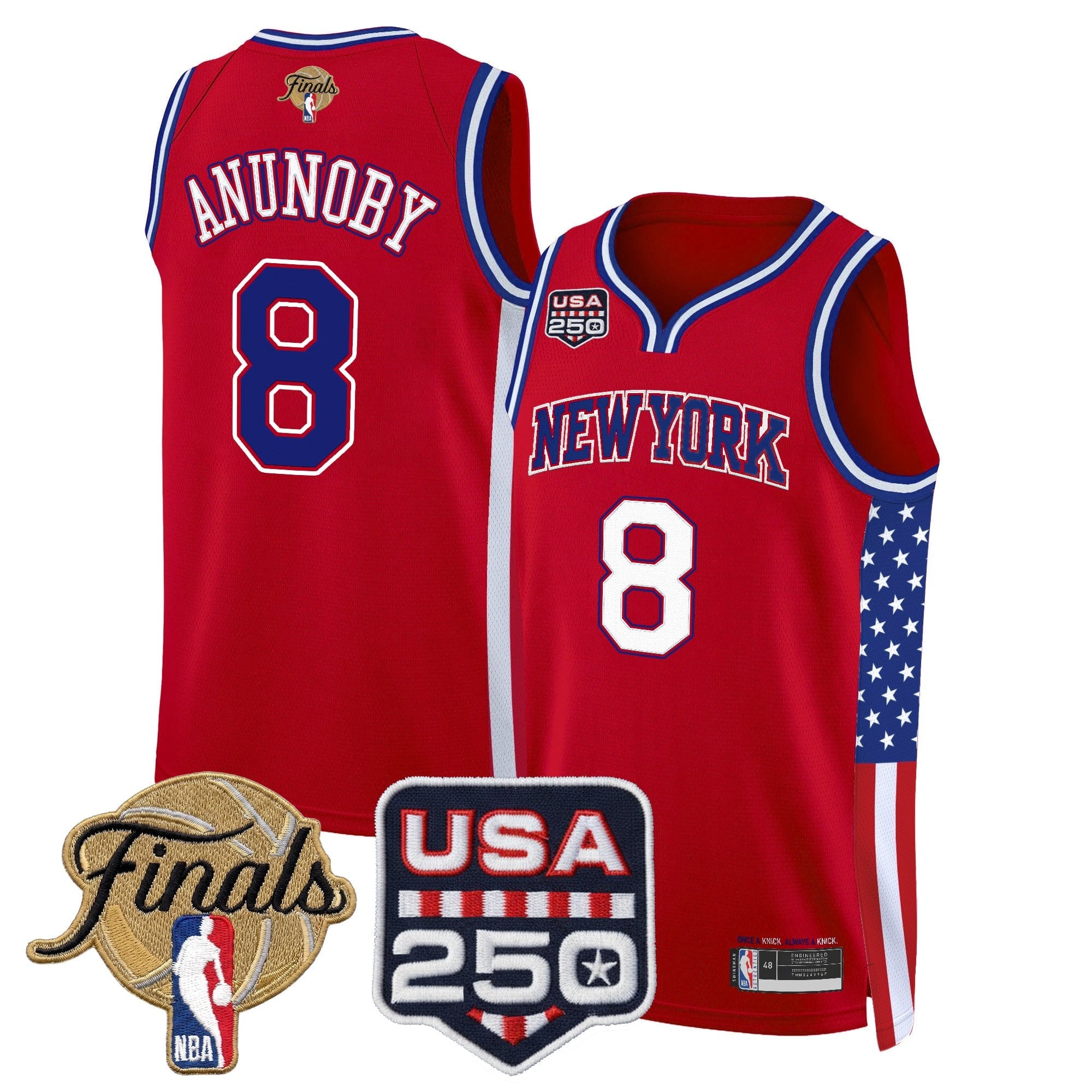 Men's New York Knicks "America 250 Edition" 2026 Finals Patch Swingman Jersey - All Stitched