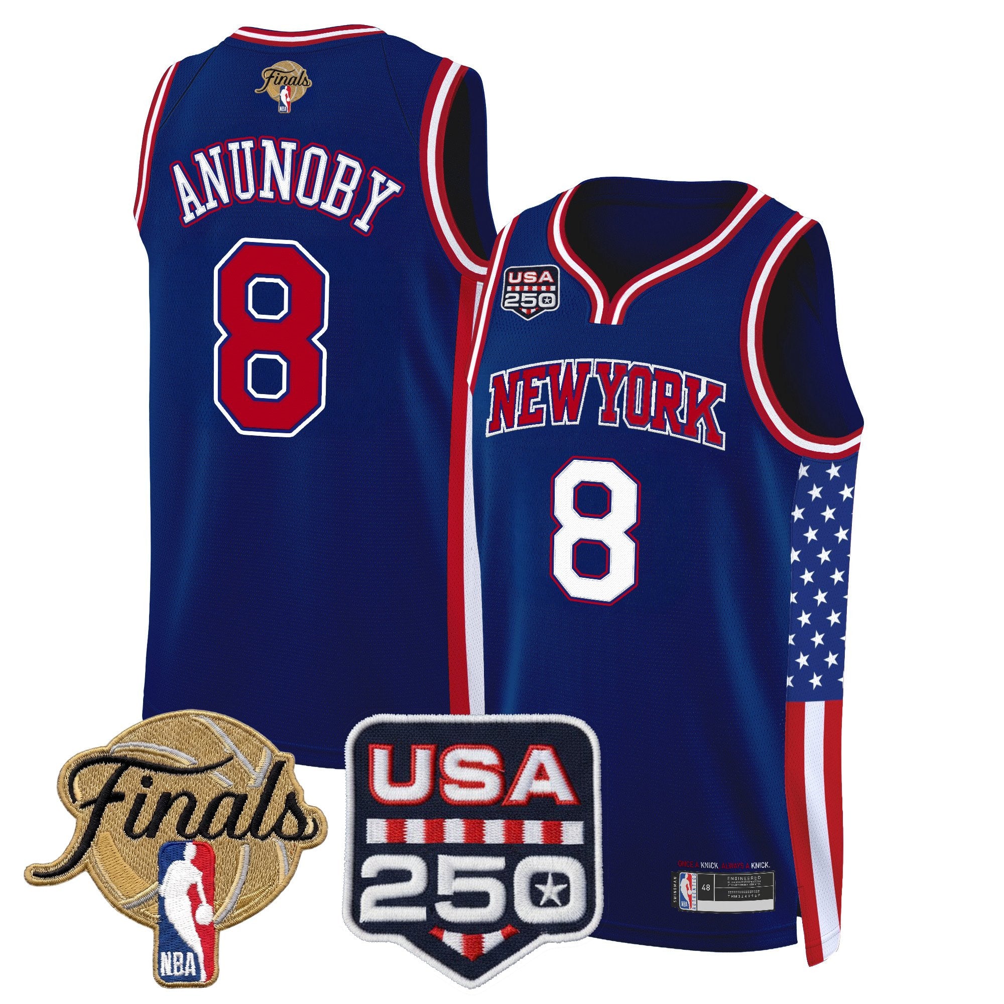Men's New York Knicks "America 250 Edition" 2026 Finals Patch Swingman Jersey - All Stitched