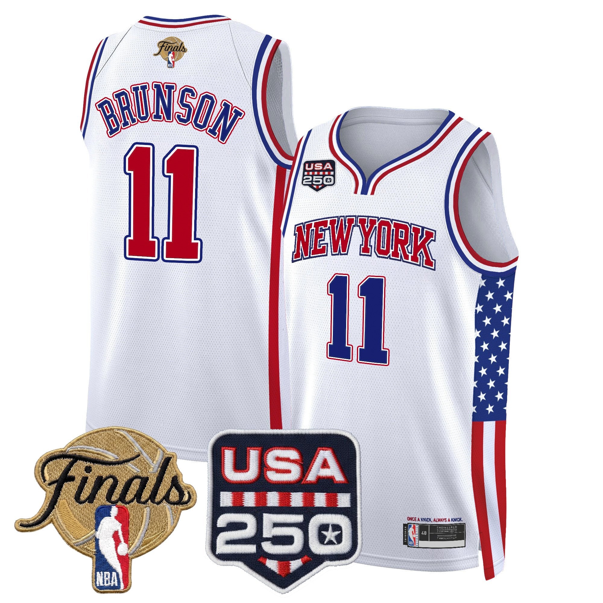 Men's New York Knicks "America 250 Edition" 2026 Finals Patch Swingman Jersey - All Stitched