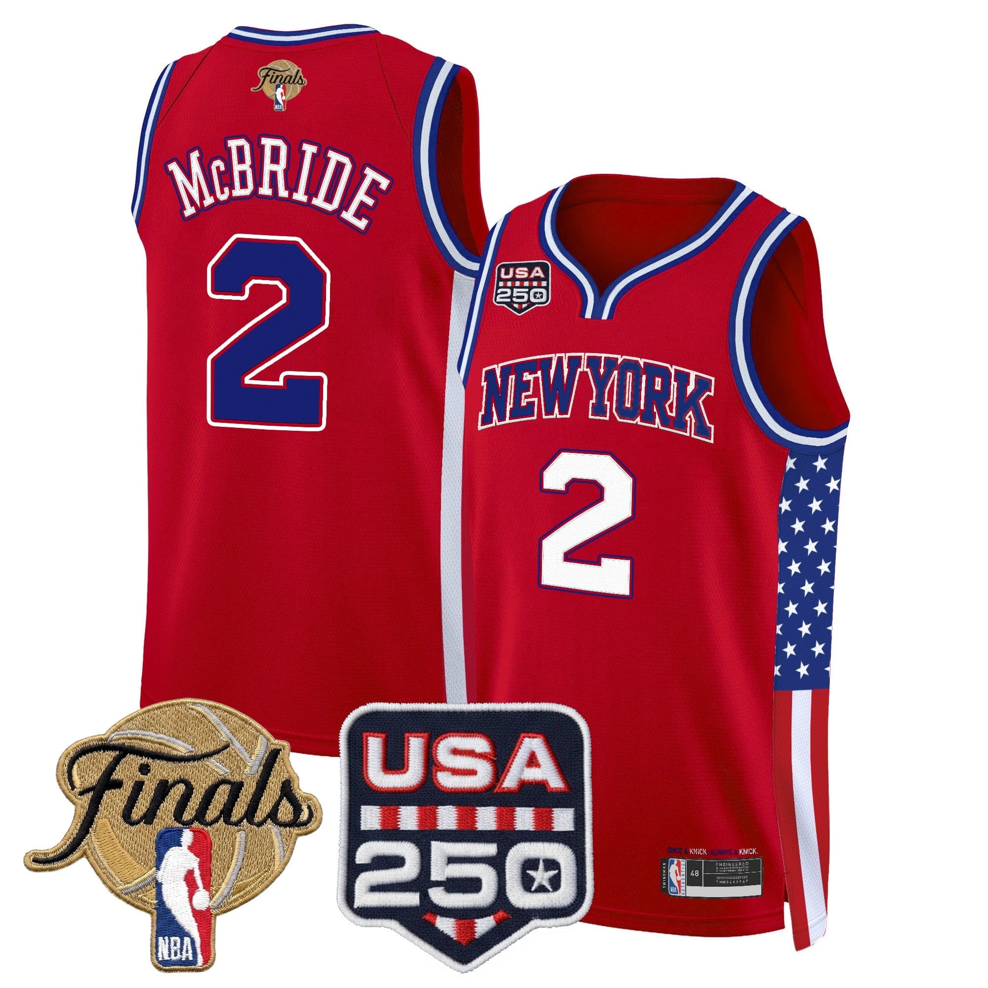 Men's New York Knicks "America 250 Edition" 2026 Finals Patch Swingman Jersey - All Stitched