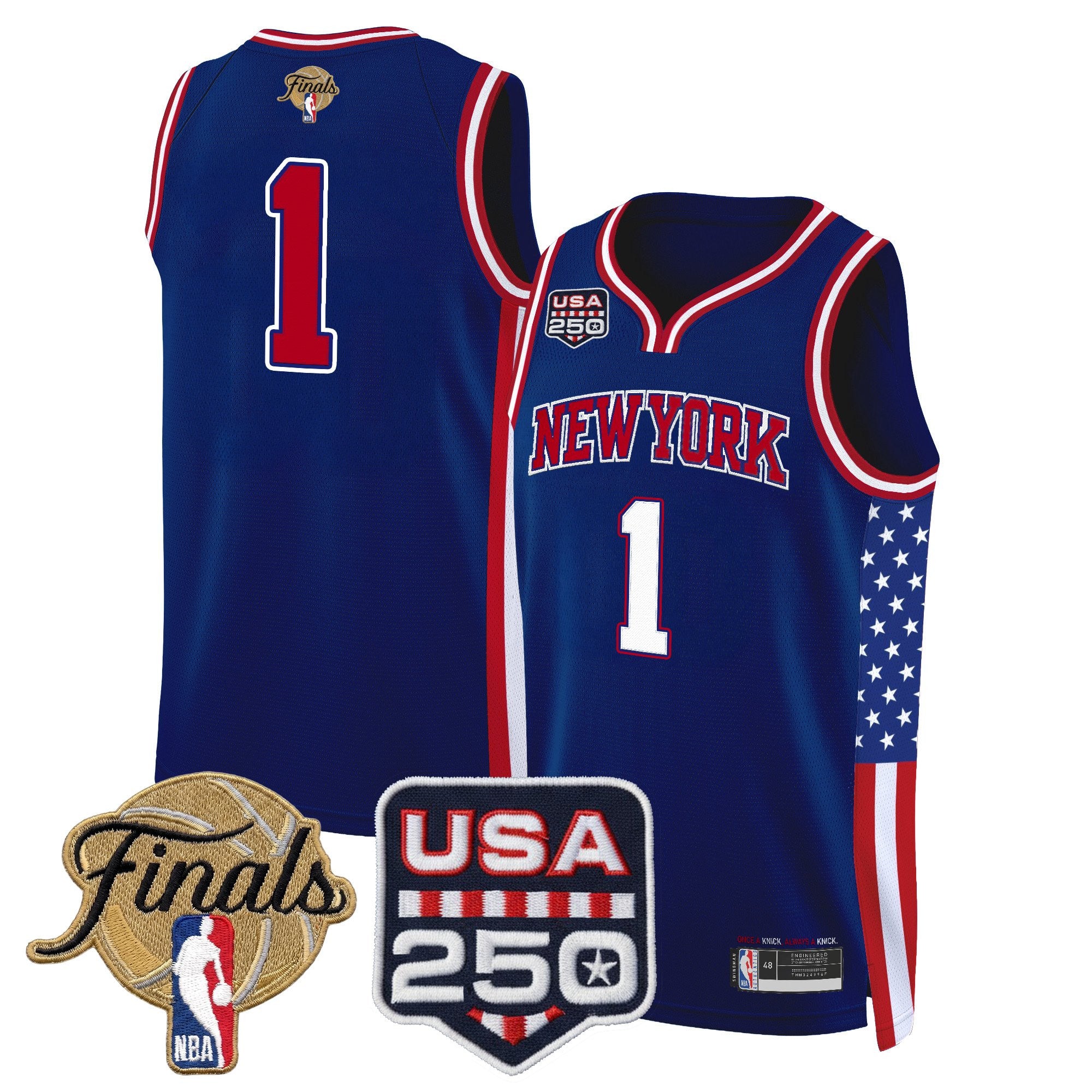 Men's New York Knicks "America 250 Edition" 2026 Finals Patch Swingman Jersey - All Stitched
