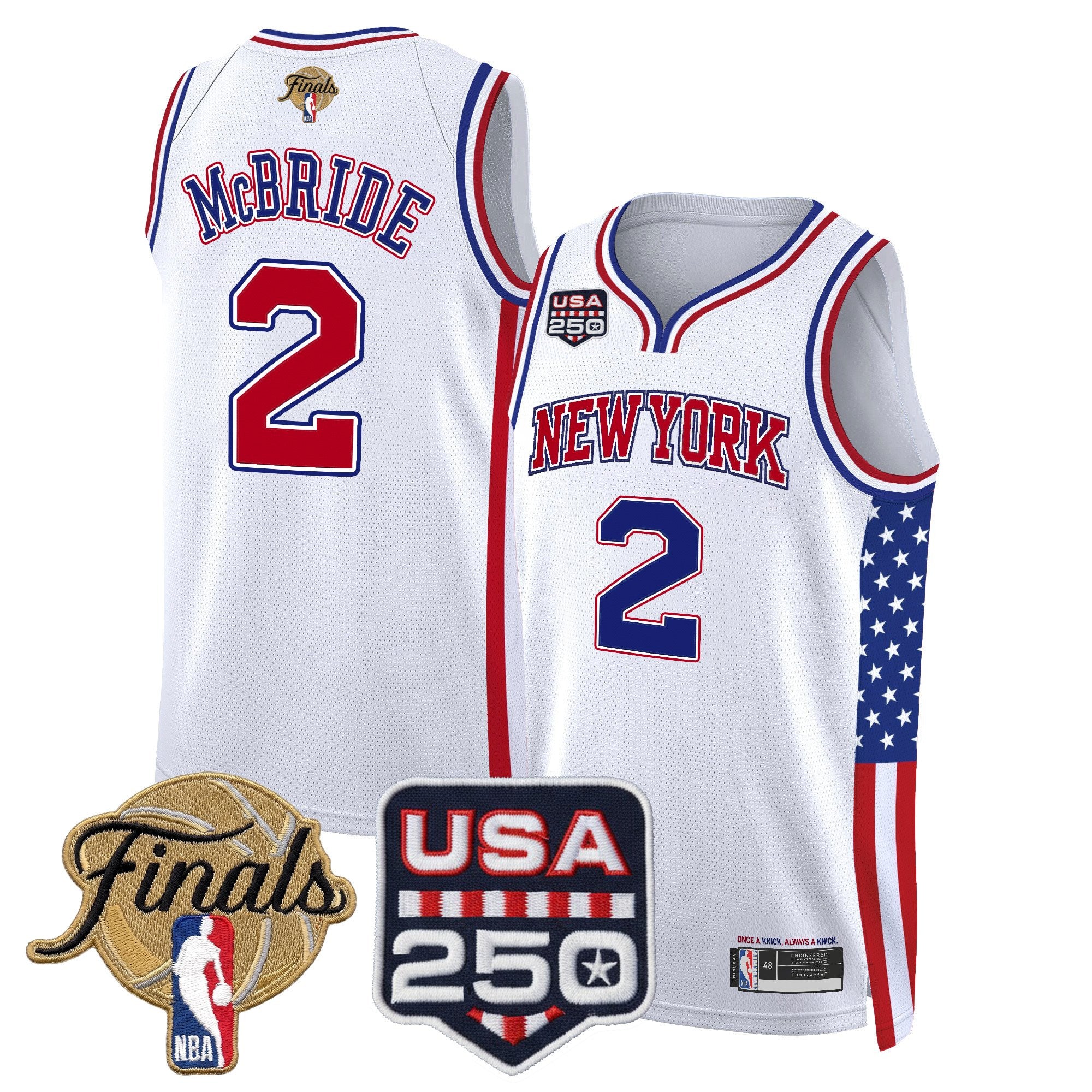 Men's New York Knicks "America 250 Edition" 2026 Finals Patch Swingman Jersey - All Stitched
