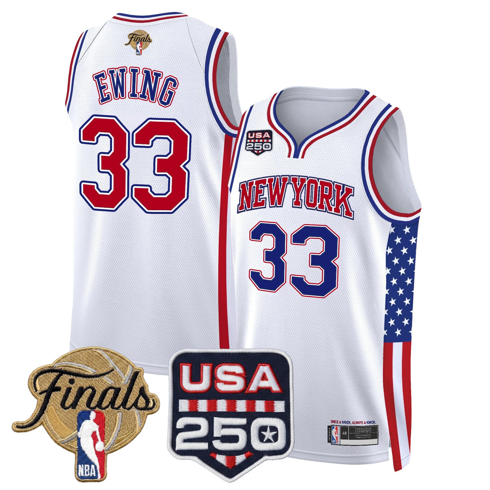 Men's New York Knicks "America 250 Edition" 2026 Finals Patch Swingman Jersey - All Stitched
