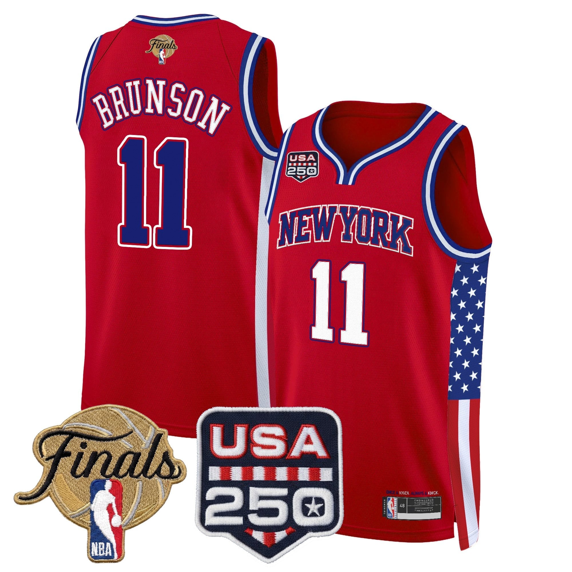 Men's New York Knicks "America 250 Edition" 2026 Finals Patch Swingman Jersey - All Stitched