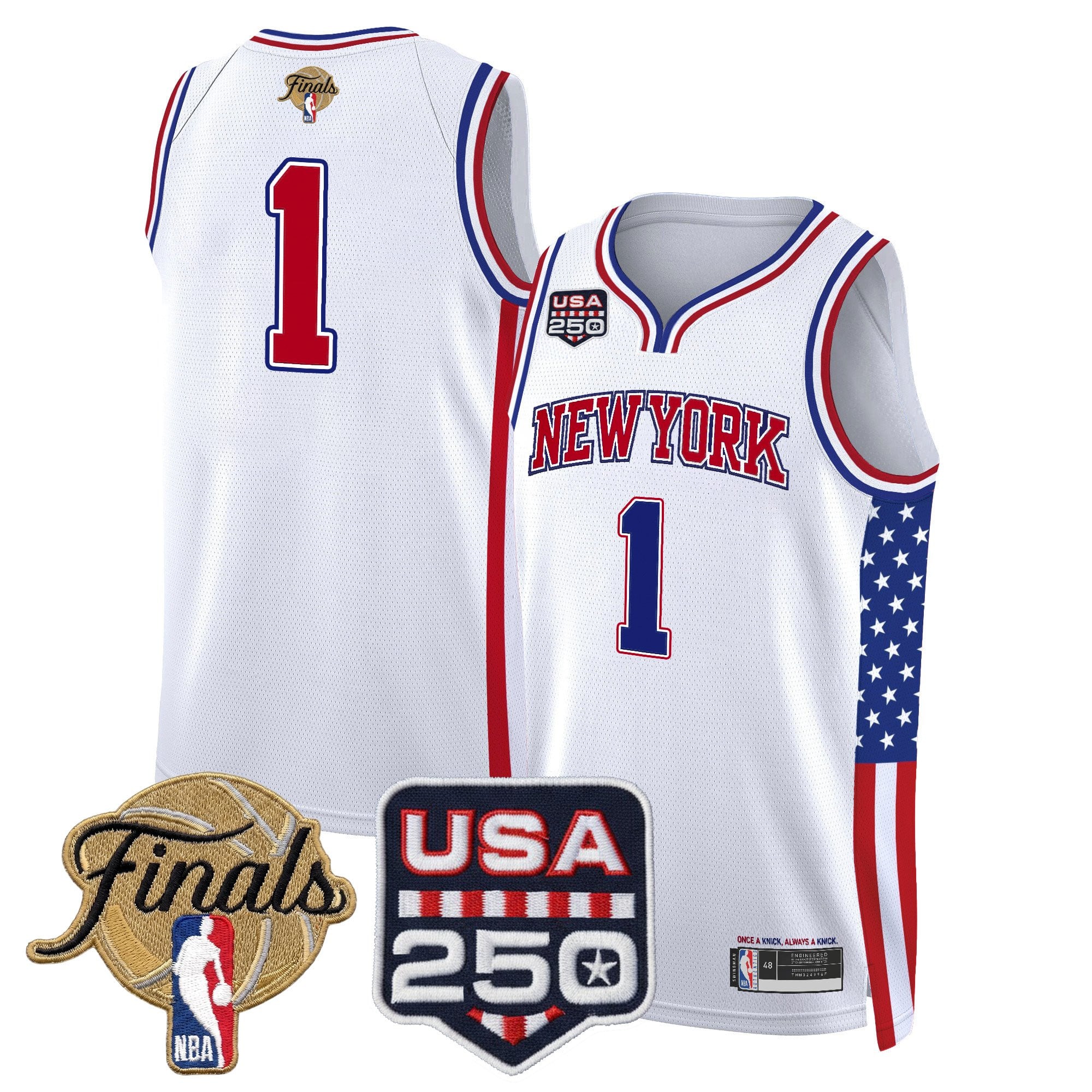 Men's New York Knicks "America 250 Edition" 2026 Finals Patch Swingman Jersey - All Stitched