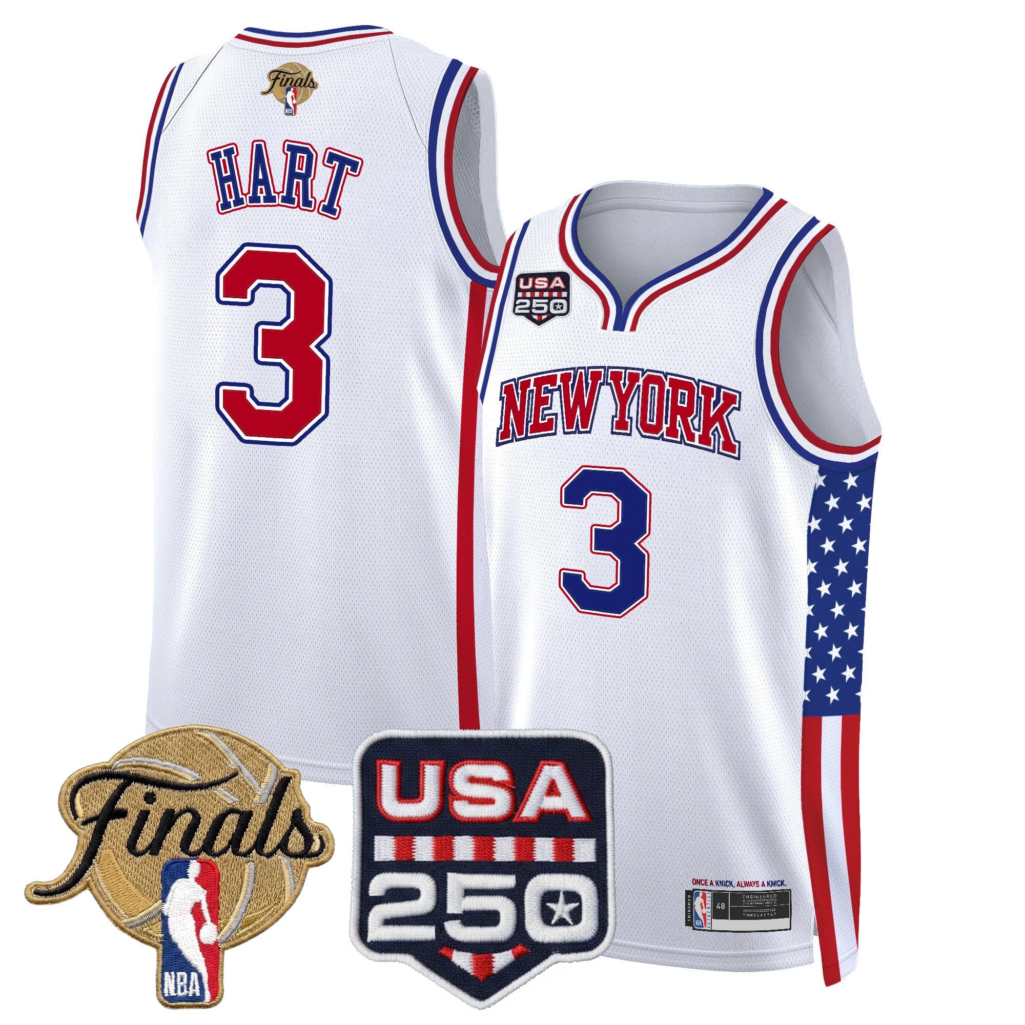 Men's New York Knicks "America 250 Edition" 2026 Finals Patch Swingman Jersey - All Stitched