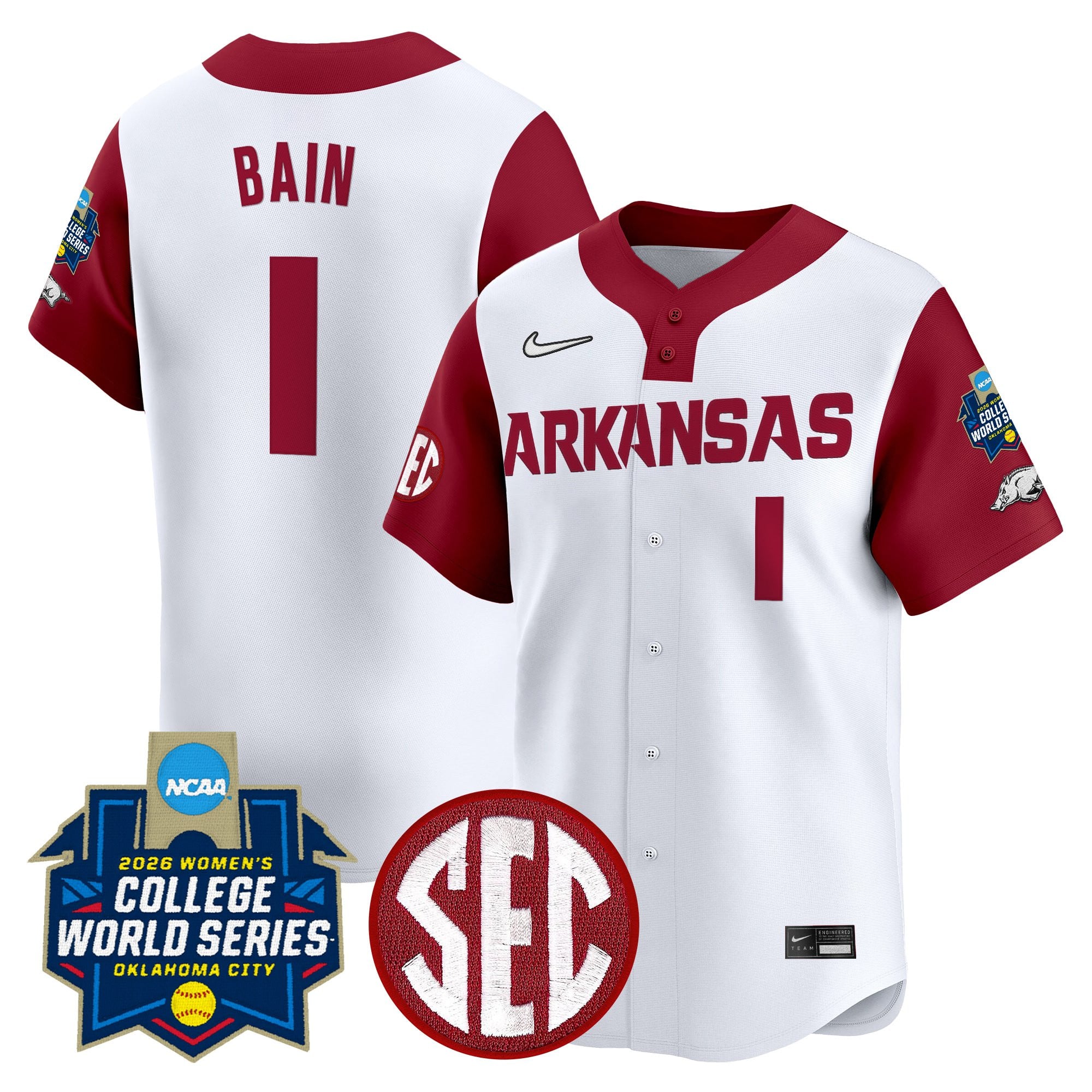 Men's Size - Arkansas Softball 2026 World Series (WCWS) Vapor Premier Limited Jersey - All Stitched