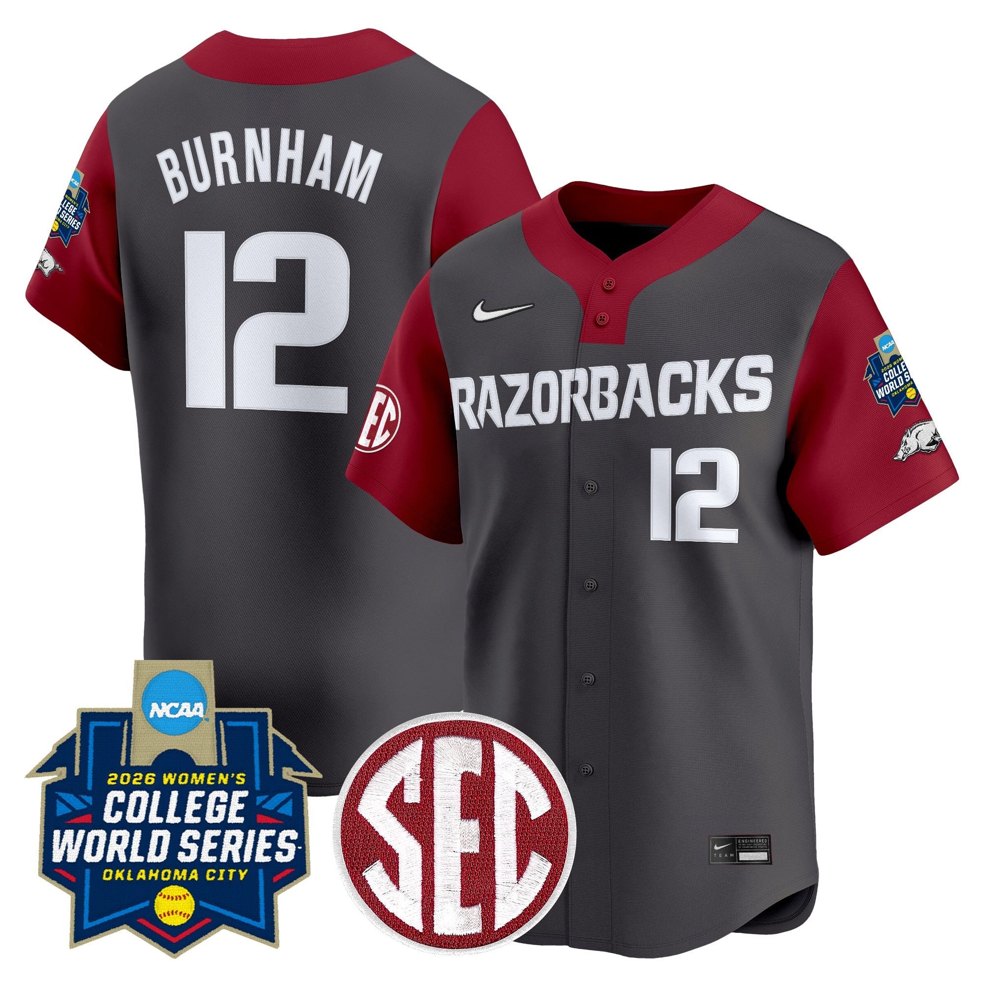 Men's Size - Arkansas Softball 2026 World Series (WCWS) Vapor Premier Limited Jersey - All Stitched