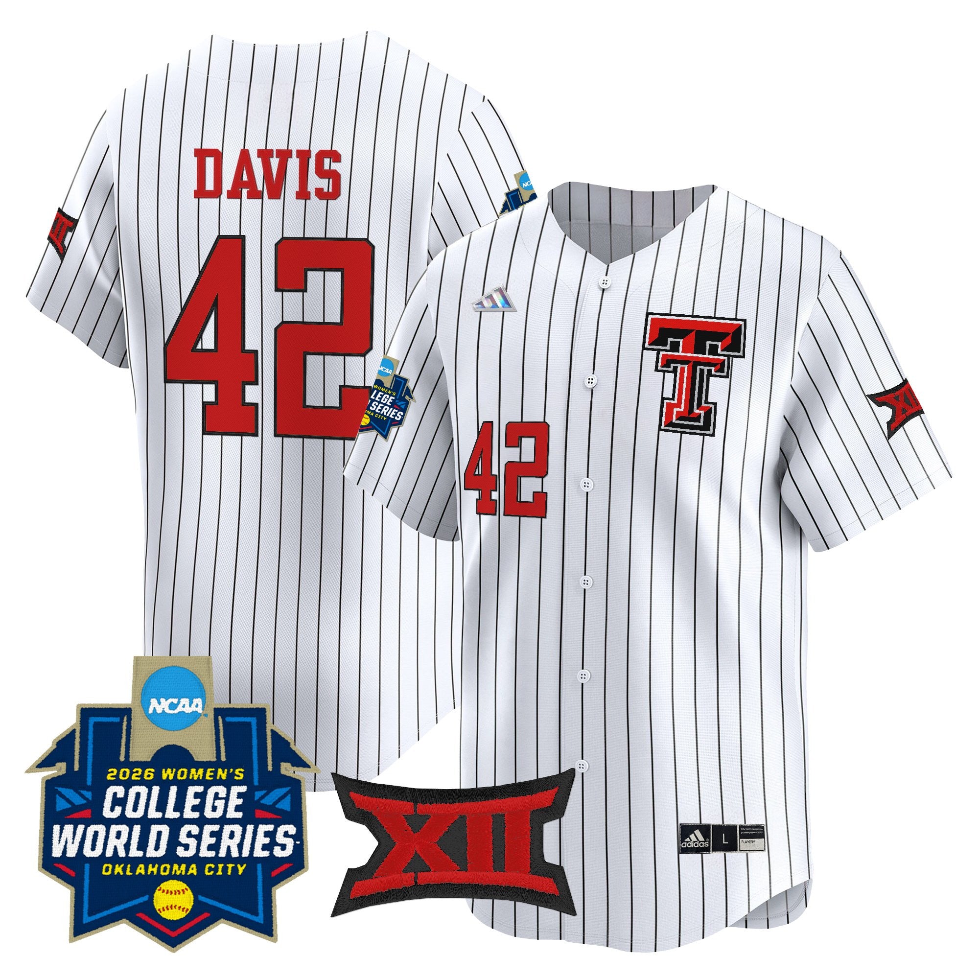 Men's size - Texas Tech Red Raiders Softball 2026 World Series (WCWS) Vapor Premier Limited Jersey - All Stitched