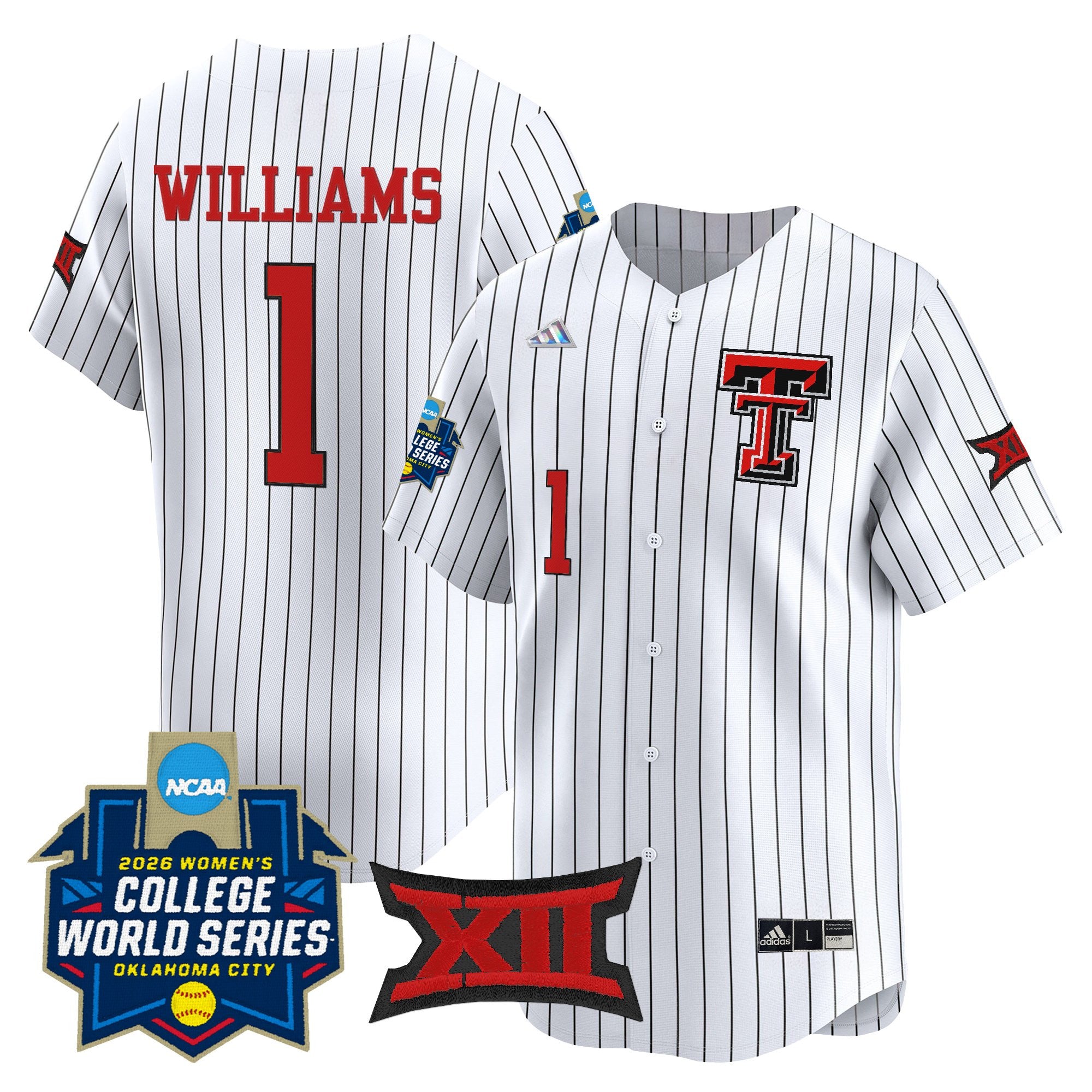 Men's size - Texas Tech Red Raiders Softball 2026 World Series (WCWS) Vapor Premier Limited Jersey - All Stitched