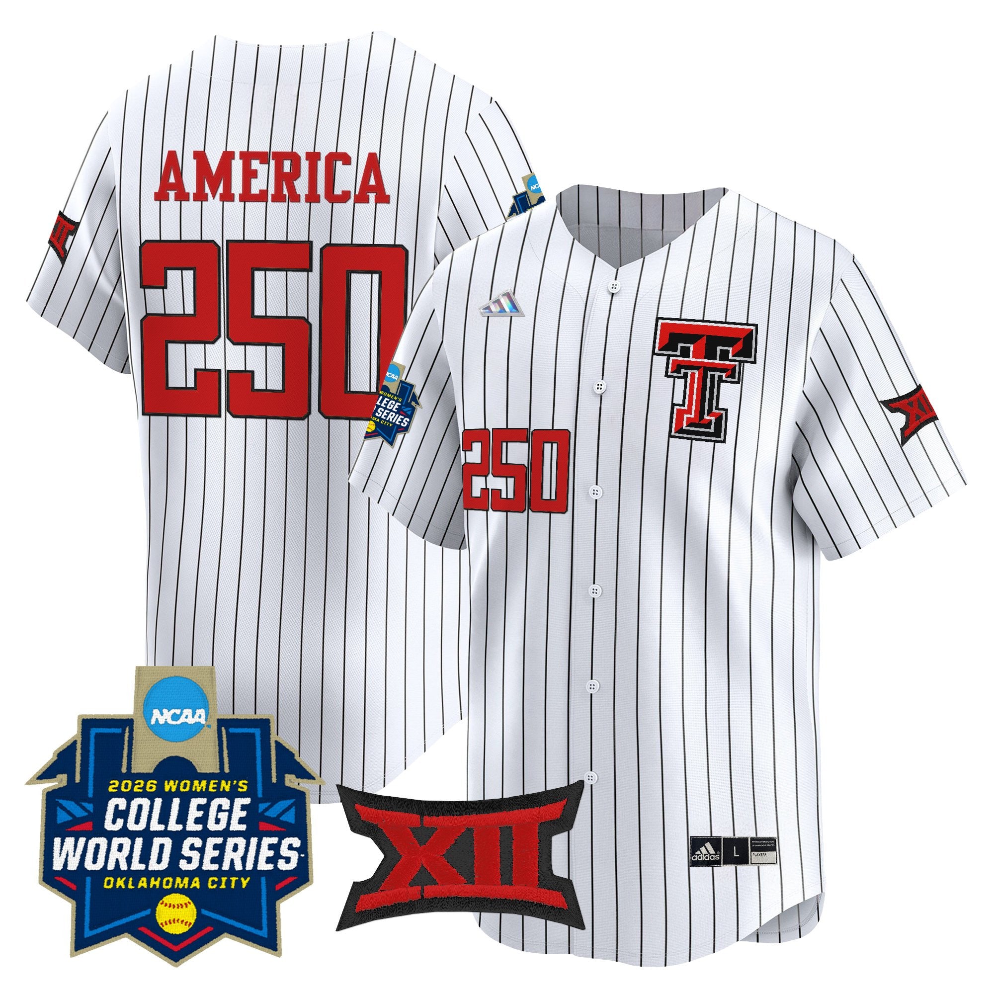 Men's size - Texas Tech Red Raiders Softball 2026 World Series (WCWS) Vapor Premier Limited Jersey - All Stitched