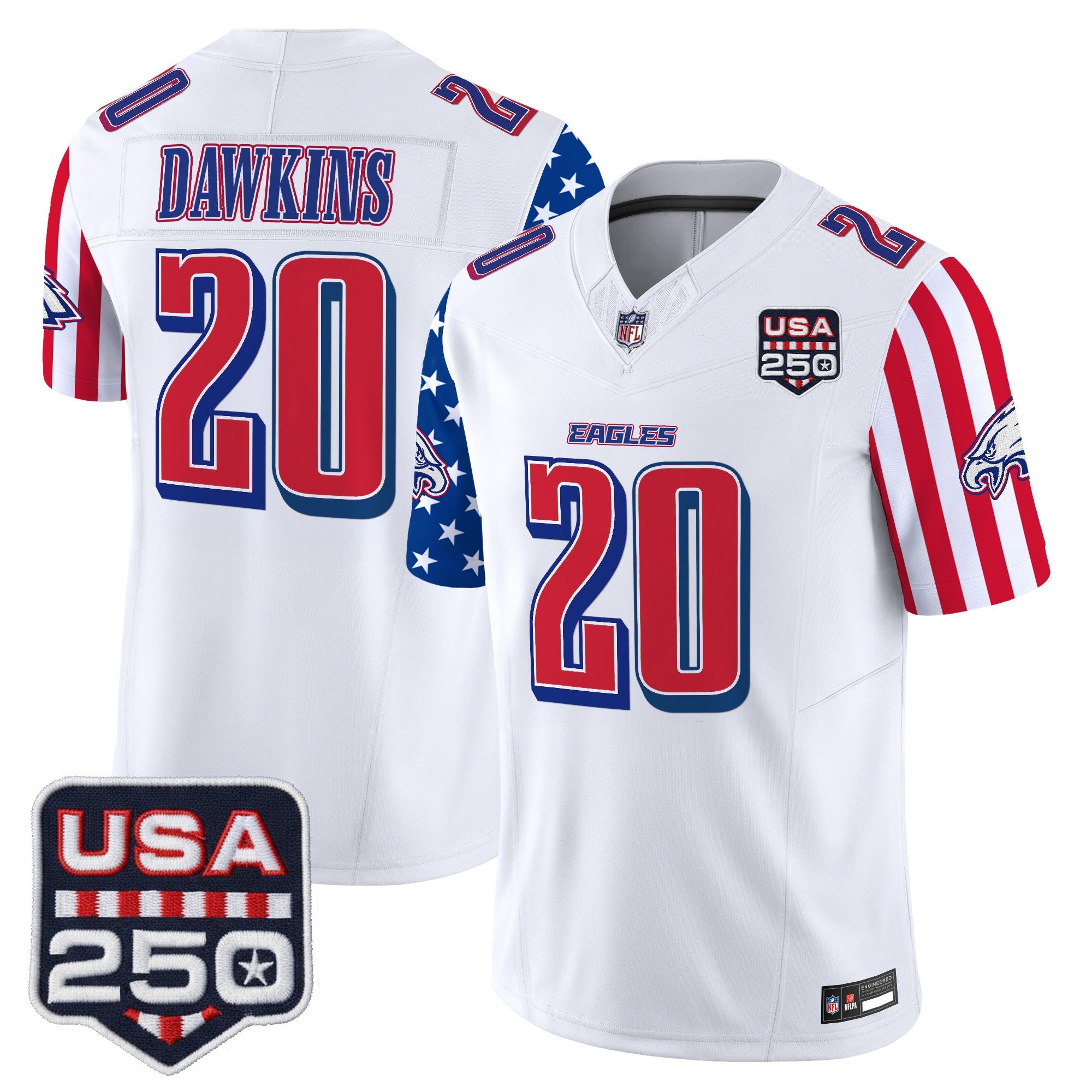Men's Philadelphia Eagles "America 250 Edition" Vapor Limited Jersey - All Stitched