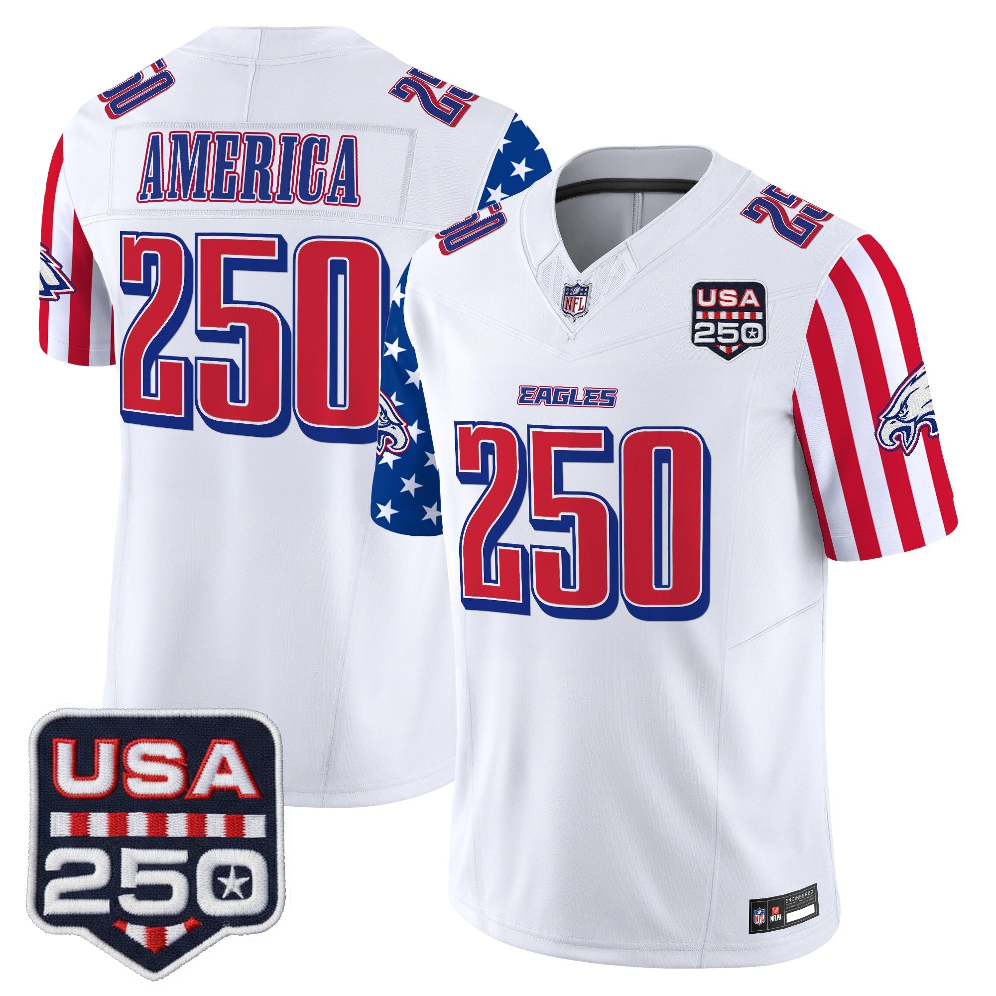 Men's Philadelphia Eagles "America 250 Edition" Vapor Limited Jersey - All Stitched