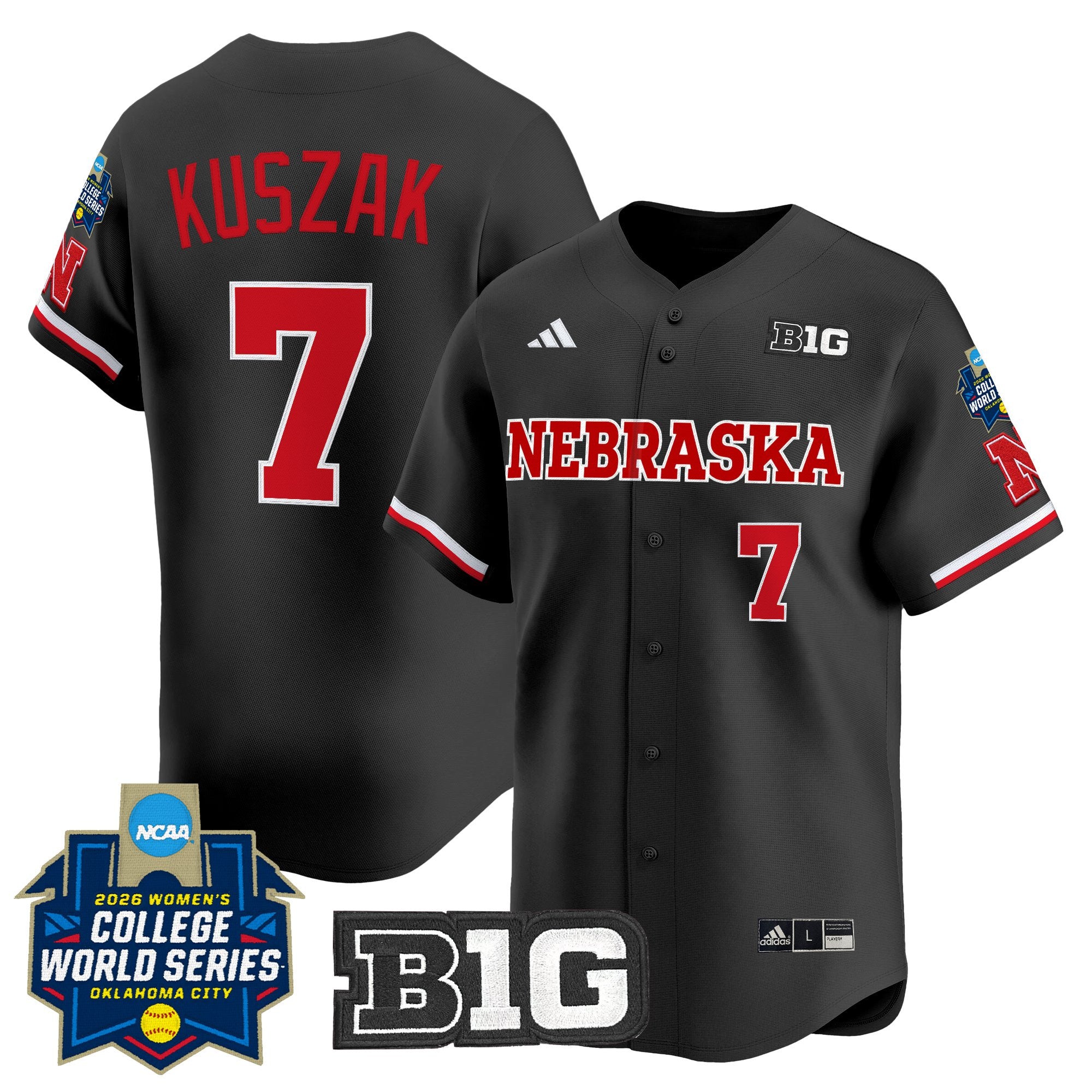 Men's Size - Nebraska Cornhuskers Softball 2026 World Series (WCWS) Vapor Premier Limited Jersey - All Stitched