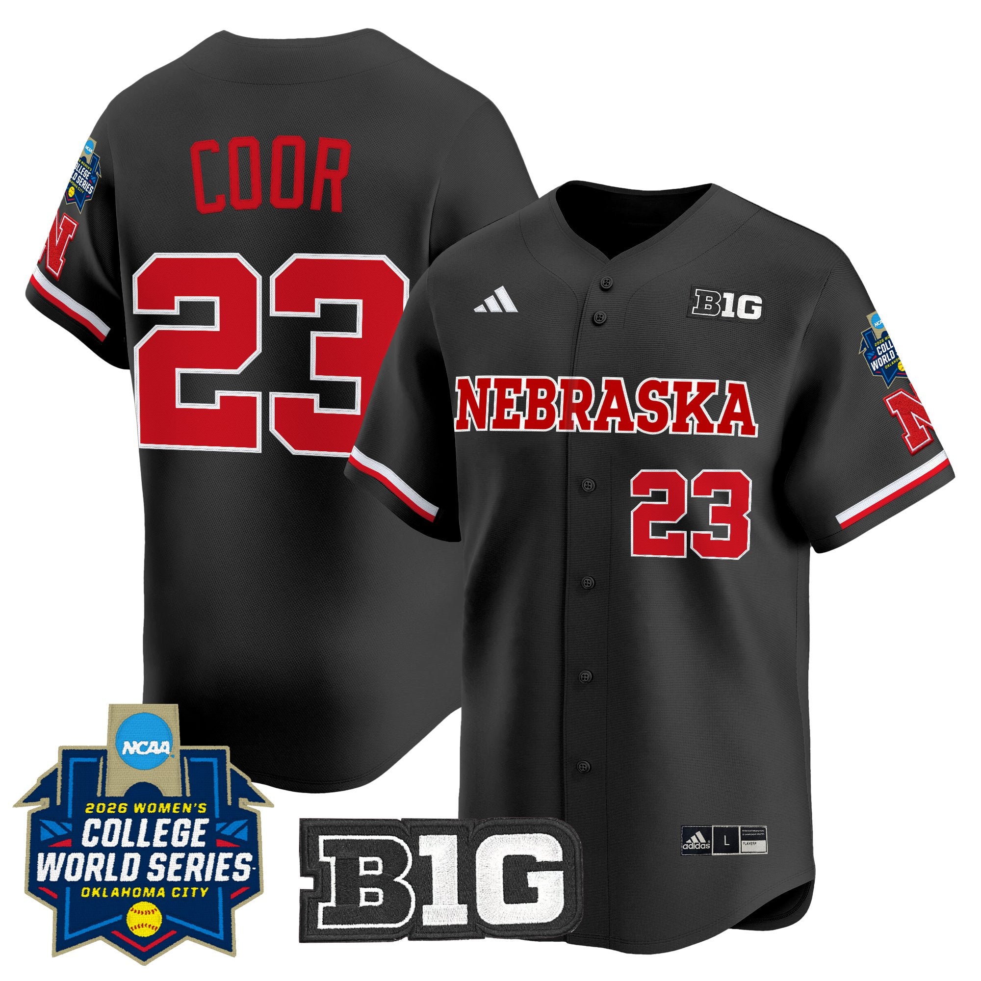 Men's Size - Nebraska Cornhuskers Softball 2026 World Series (WCWS) Vapor Premier Limited Jersey - All Stitched