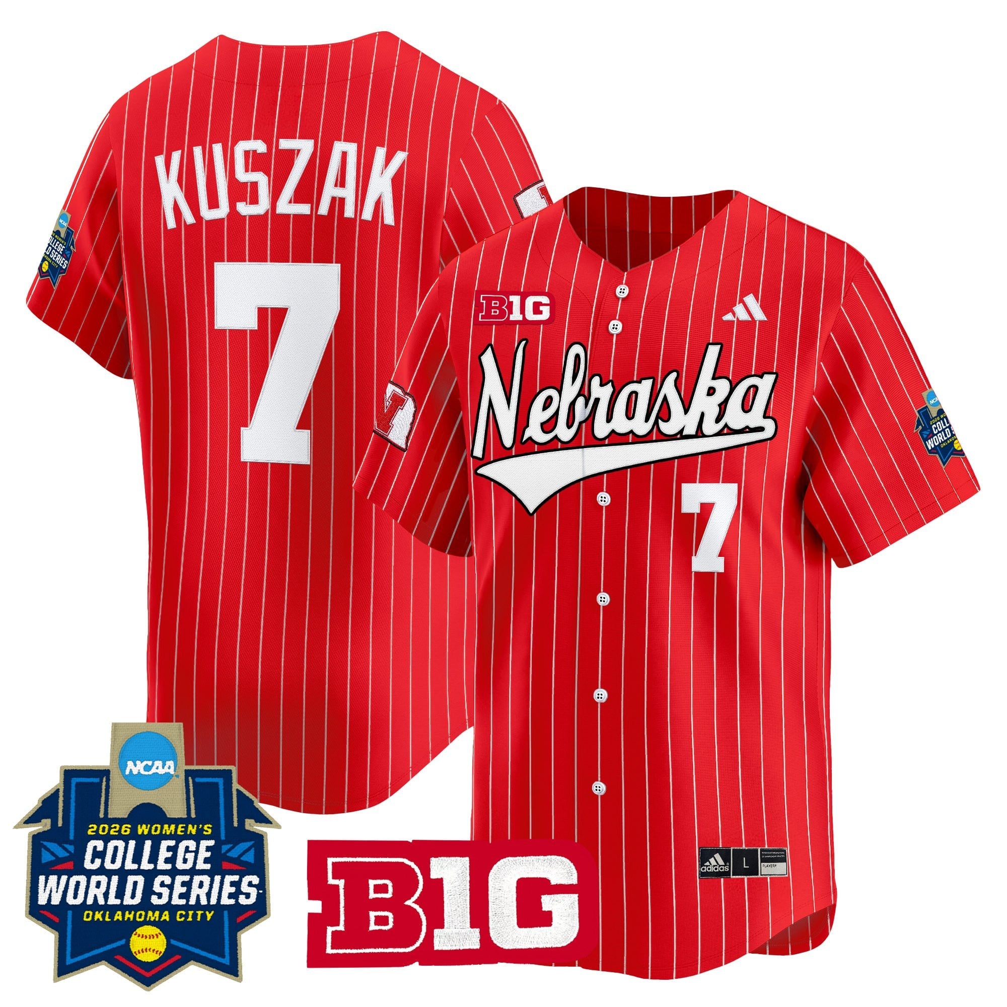 Men's Size - Nebraska Cornhuskers Softball 2026 World Series (WCWS) Vapor Premier Limited Jersey - All Stitched