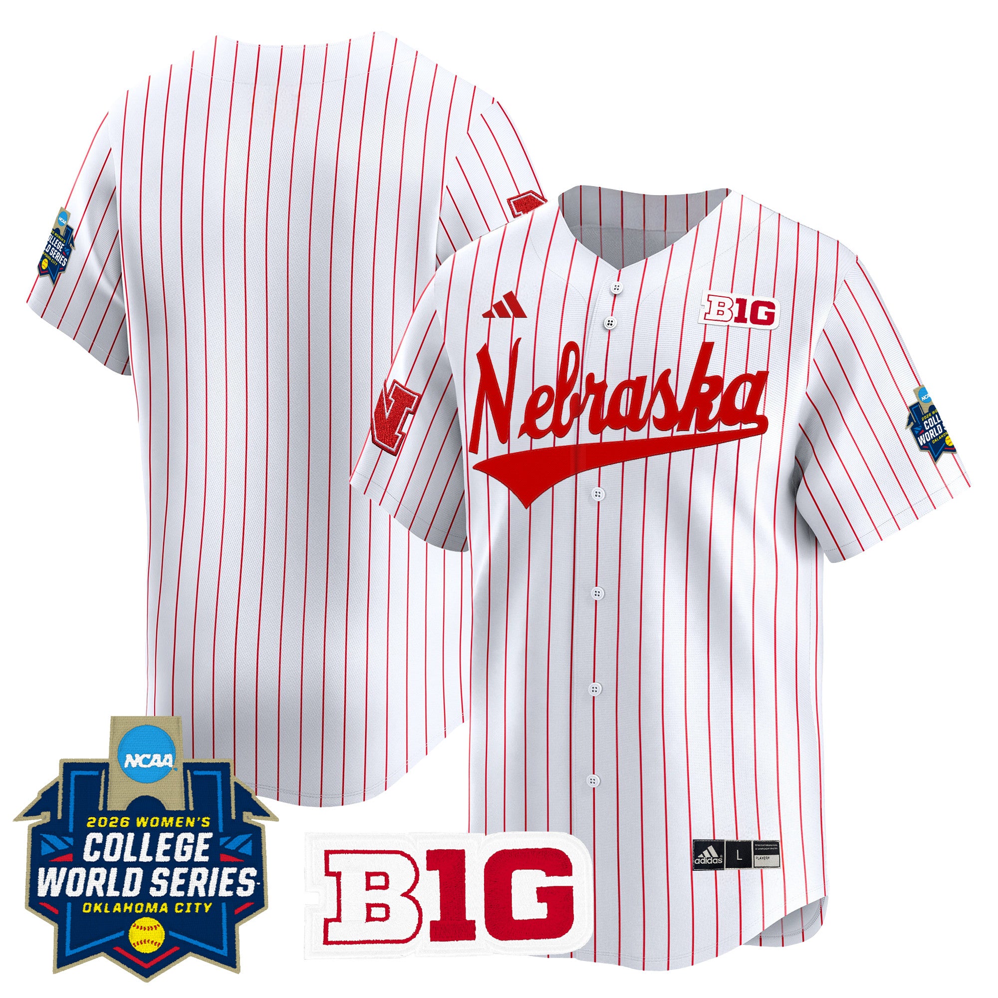 Men's Size - Nebraska Cornhuskers Softball 2026 World Series (WCWS) Vapor Premier Limited Jersey - All Stitched