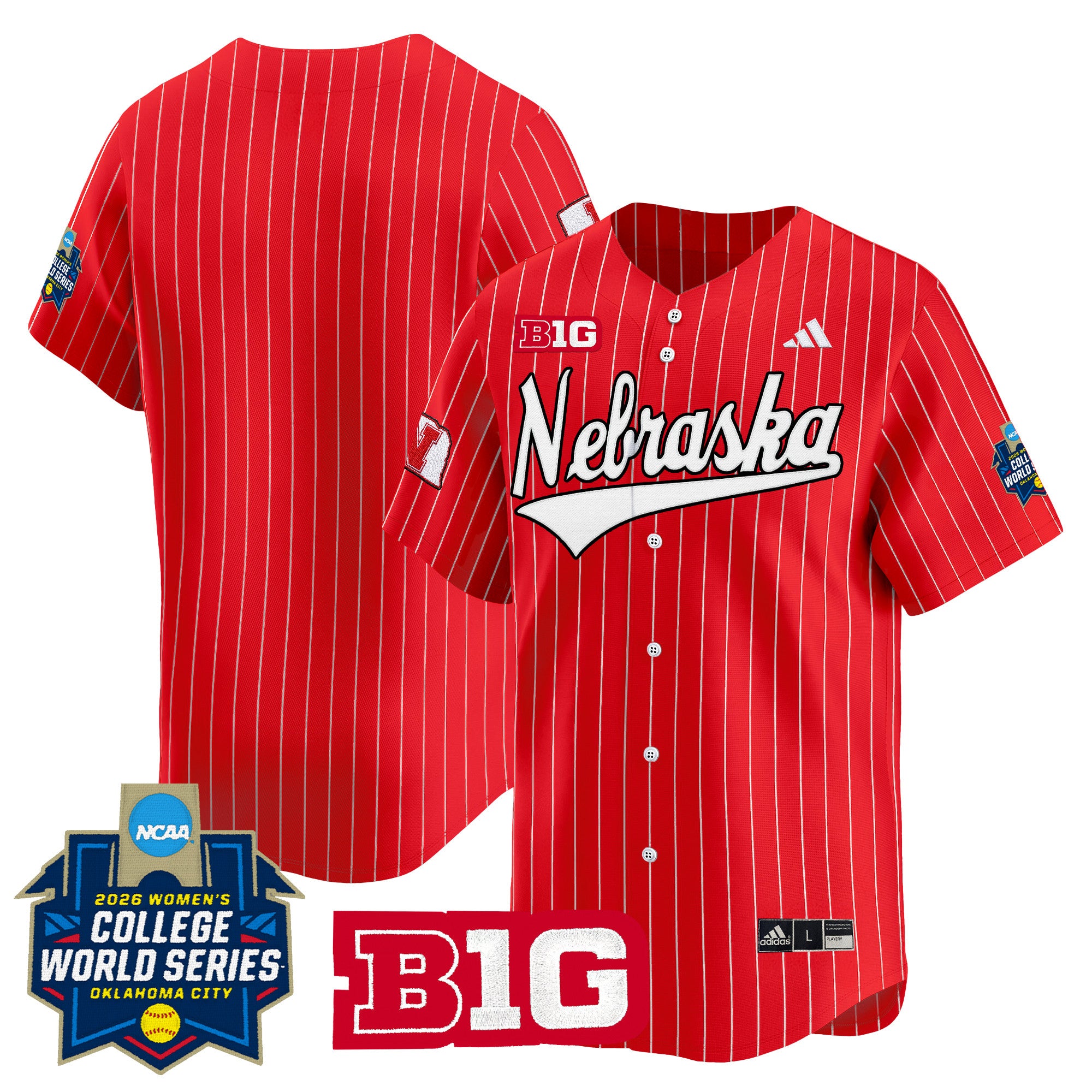 Men's Size - Nebraska Cornhuskers Softball 2026 World Series (WCWS) Vapor Premier Limited Jersey - All Stitched