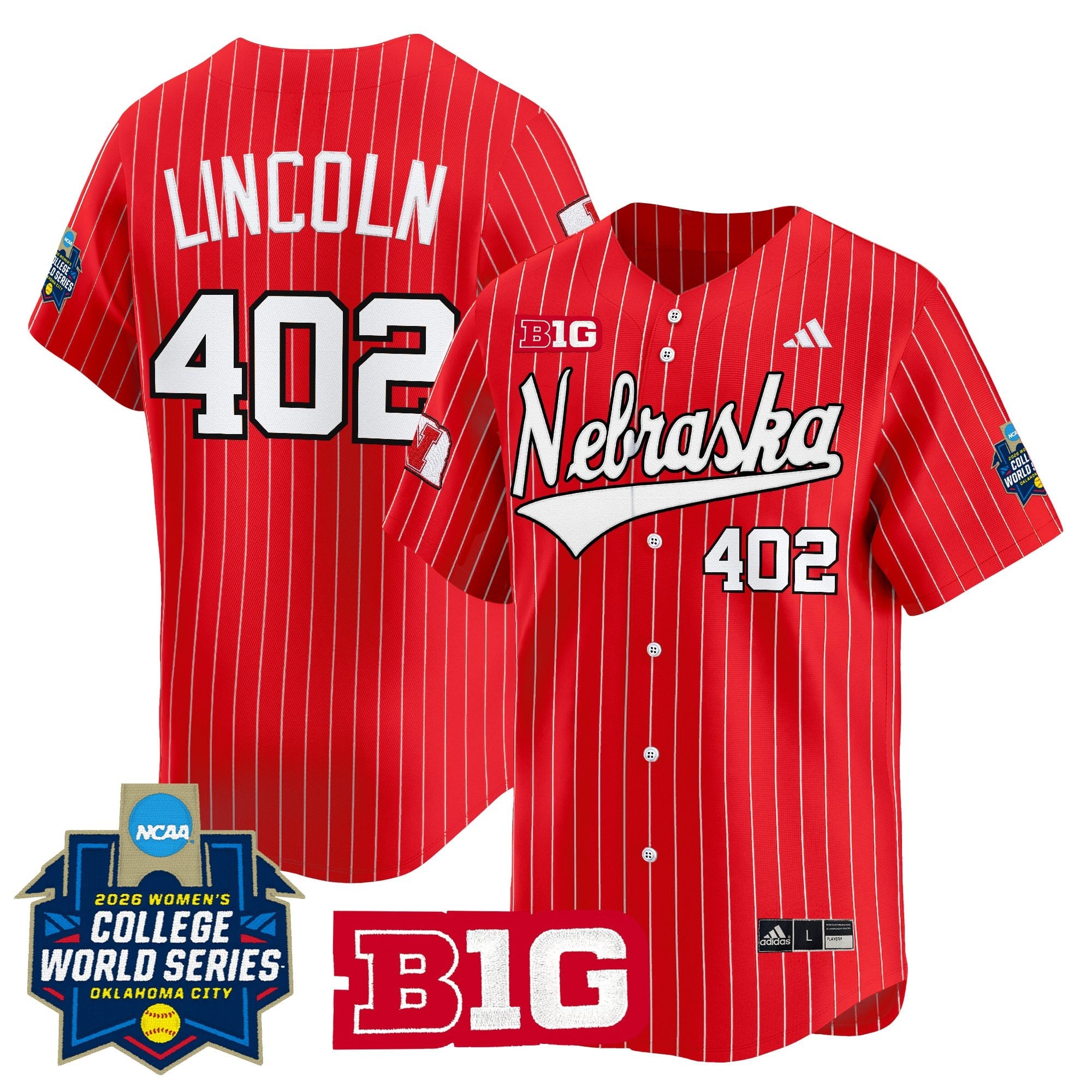 Men's Size - Nebraska Cornhuskers Softball 2026 World Series (WCWS) Vapor Premier Limited Jersey - All Stitched