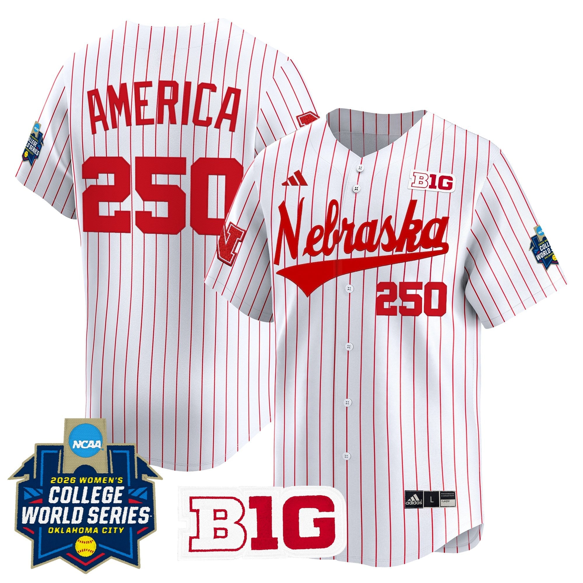 Men's Size - Nebraska Cornhuskers Softball 2026 World Series (WCWS) Vapor Premier Limited Jersey - All Stitched