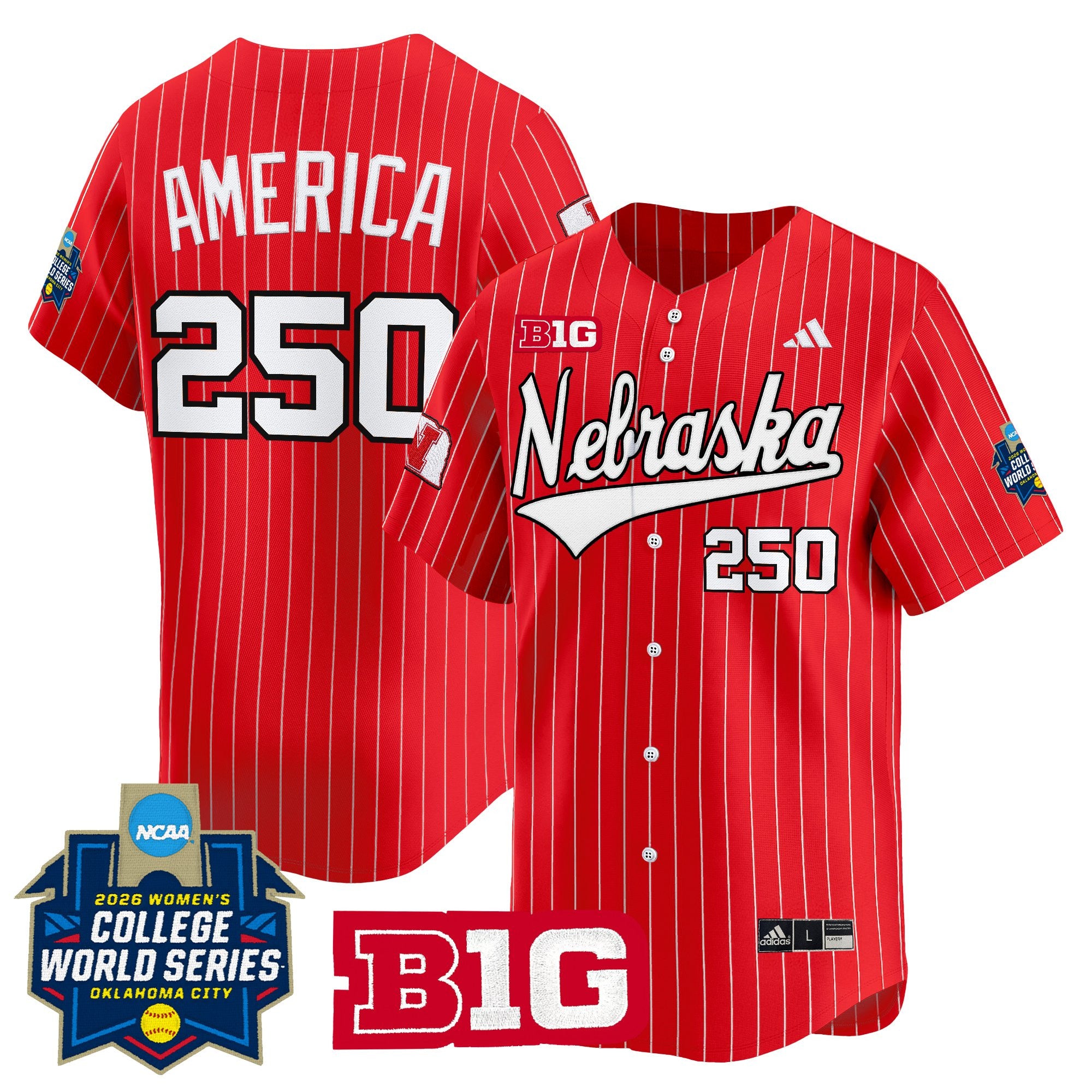Men's Size - Nebraska Cornhuskers Softball 2026 World Series (WCWS) Vapor Premier Limited Jersey - All Stitched