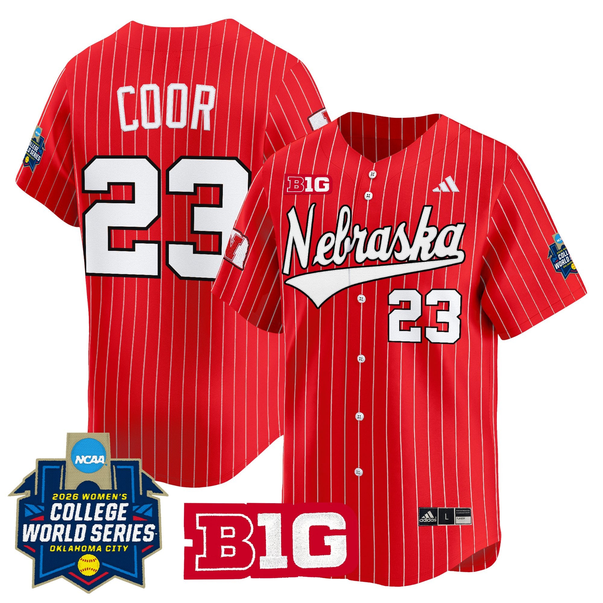 Men's Size - Nebraska Cornhuskers Softball 2026 World Series (WCWS) Vapor Premier Limited Jersey - All Stitched